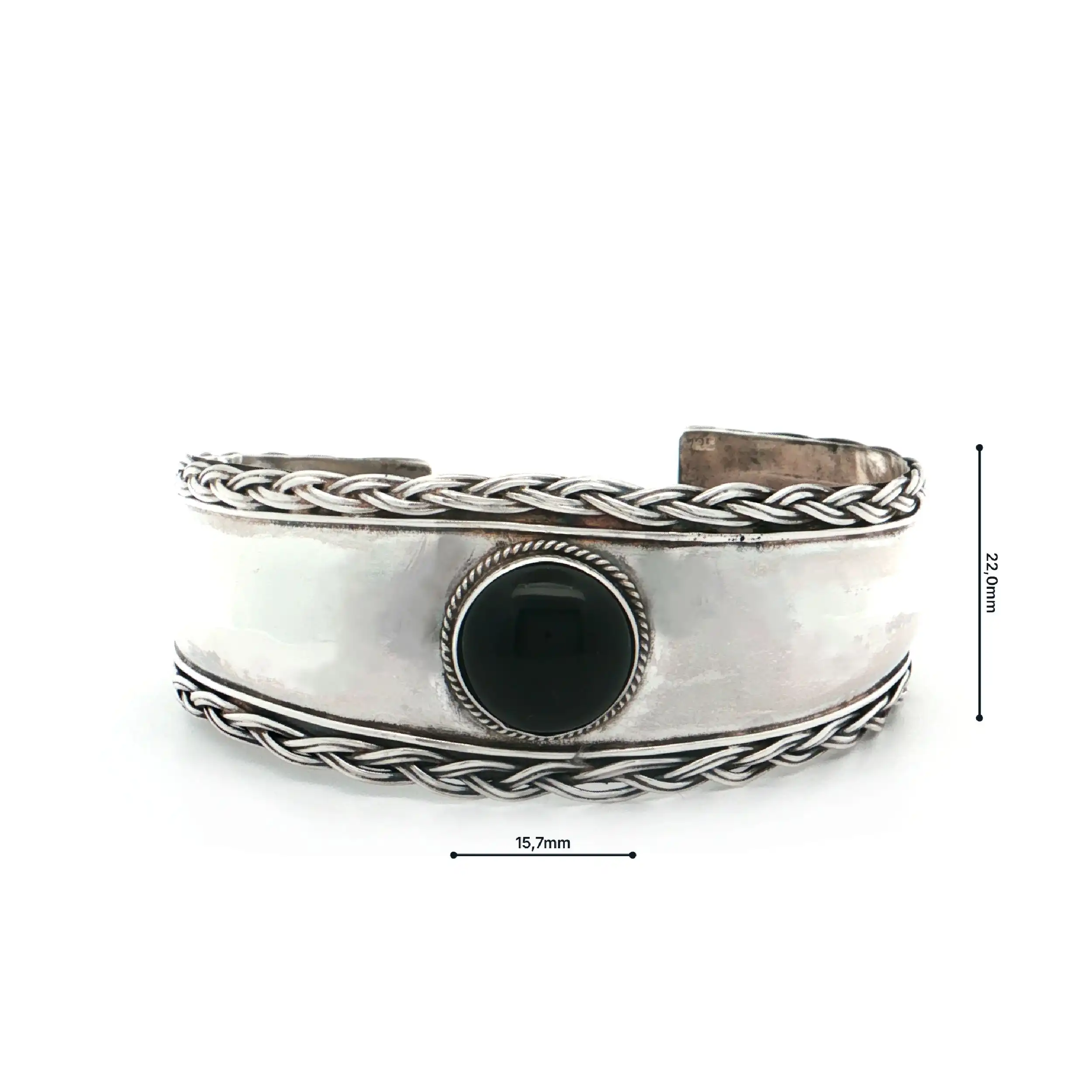 Armreif Silber mit Onyx