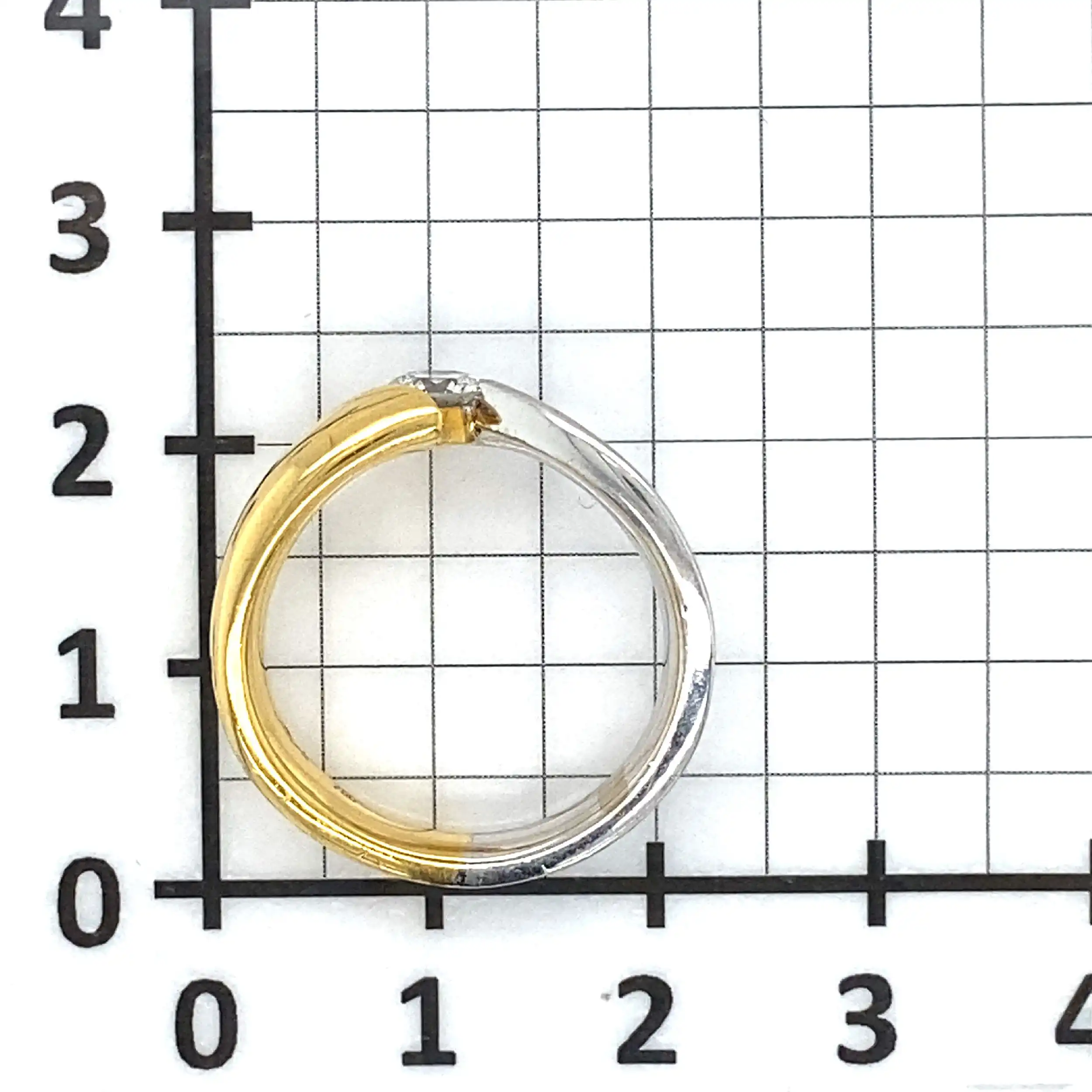 Ring Bicolor mit Brillant mit 0,33ct graviert Ring Bicolor mit Brillant mit 0,33ct graviert