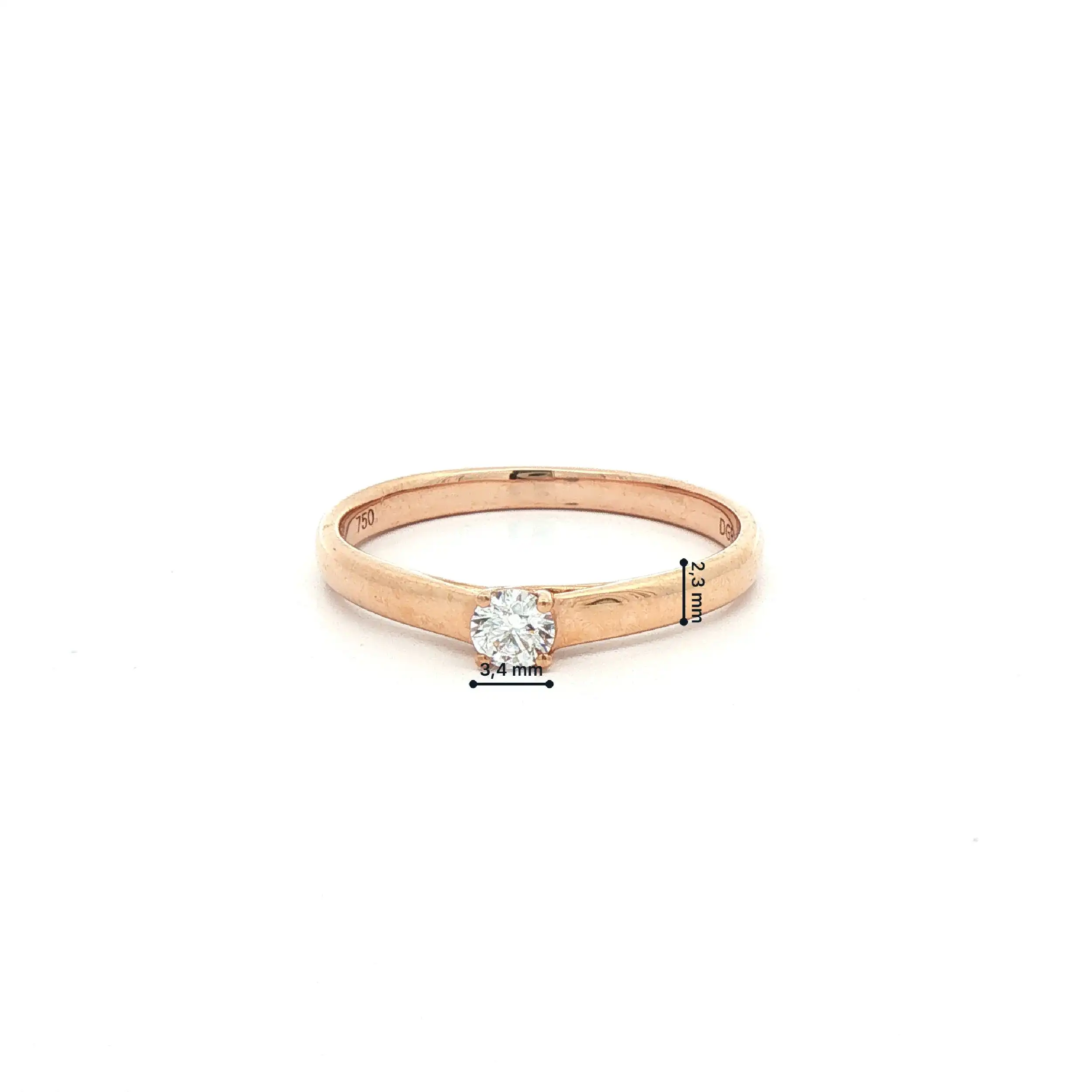 Solitärring Roségold mit Brillant 0,15ct Solitärring Roségold mit Brillant 0,15ct