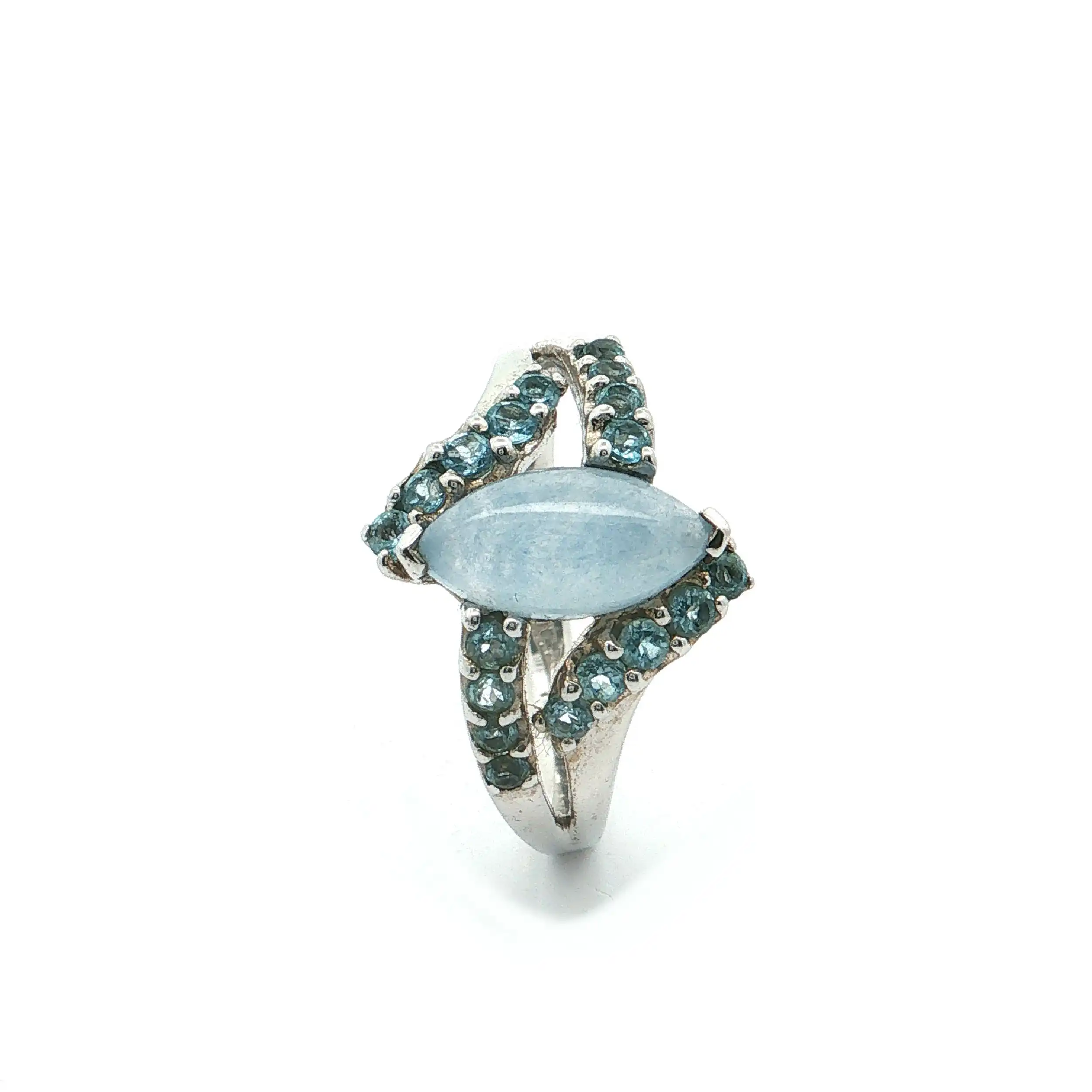 Ring Silber mit blauen Farbsteinen