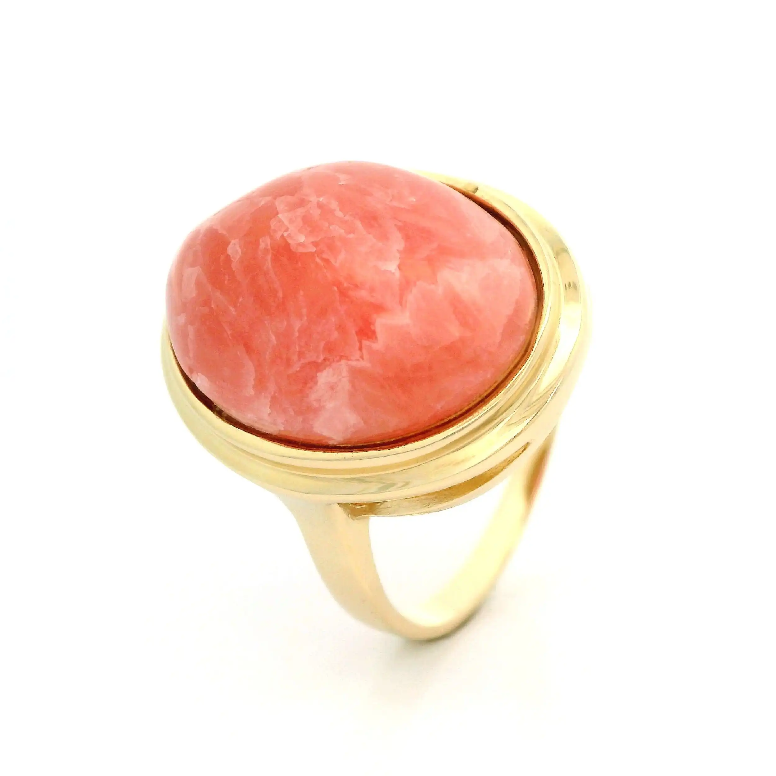Ring Gelbgold mit Rhodochrosit Cabochon Ring Gelbgold mit Rhodochrosit Cabochon