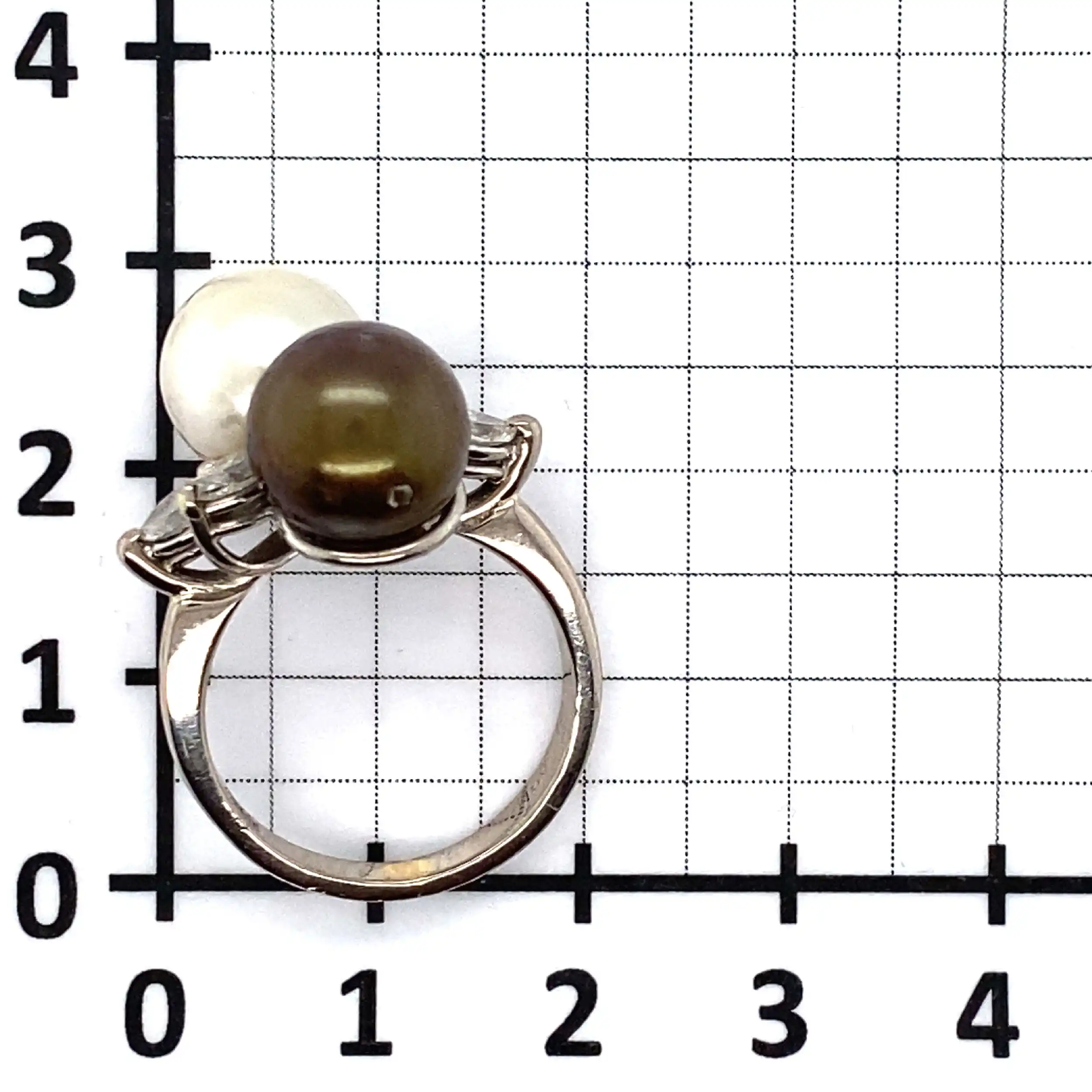 Ring Weißgold mit Perlen und Marquise Diamanten Ring Weißgold mit Perlen und Marquise Diamanten