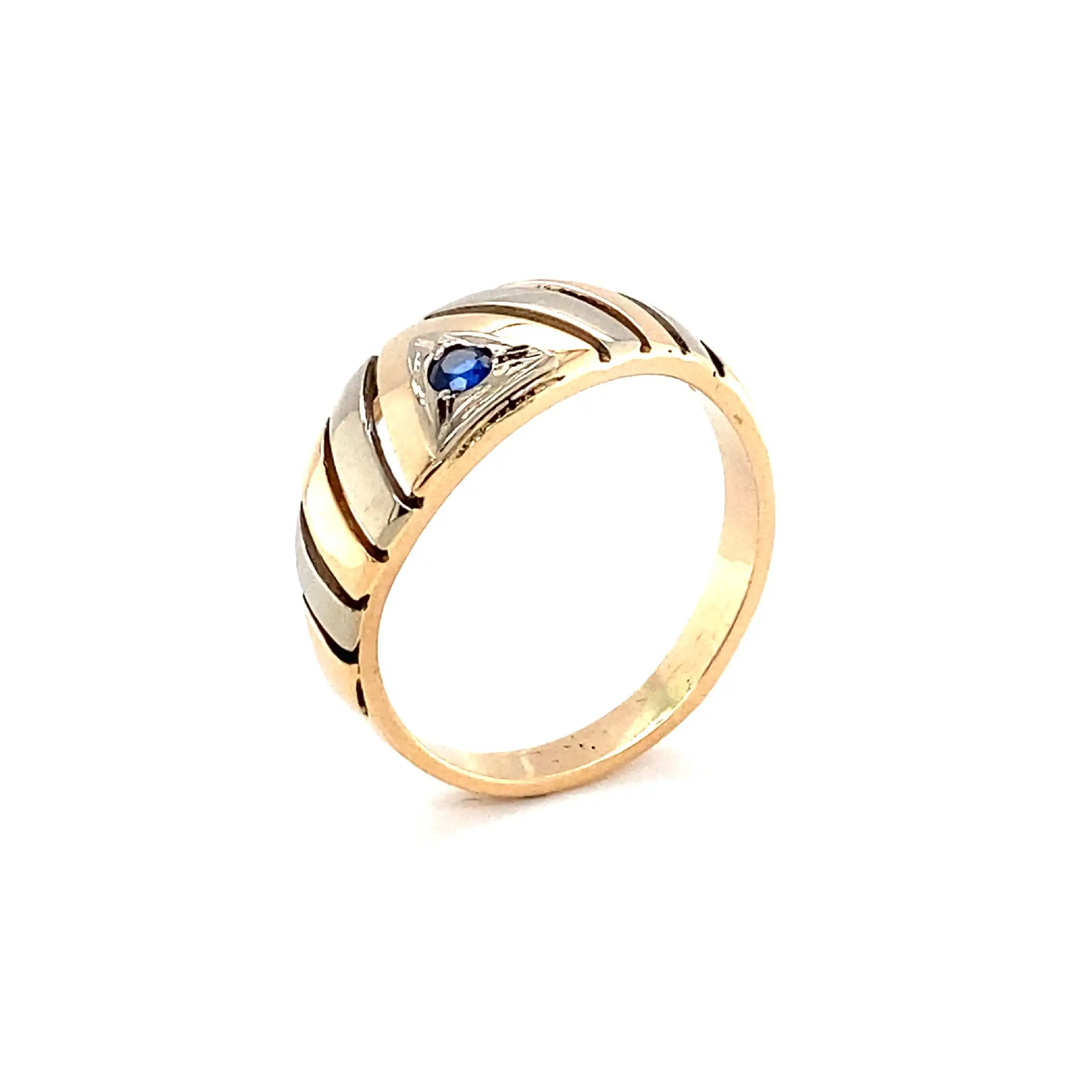 Ring Bicolor mit blauem Farbstein