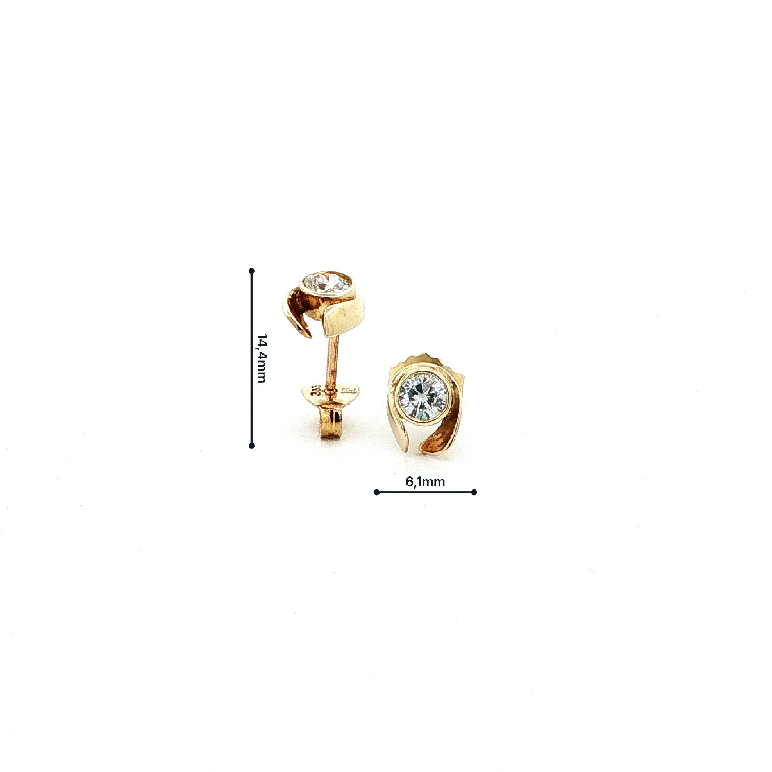 Ohrstecker Gelbgold mit Zirkonia