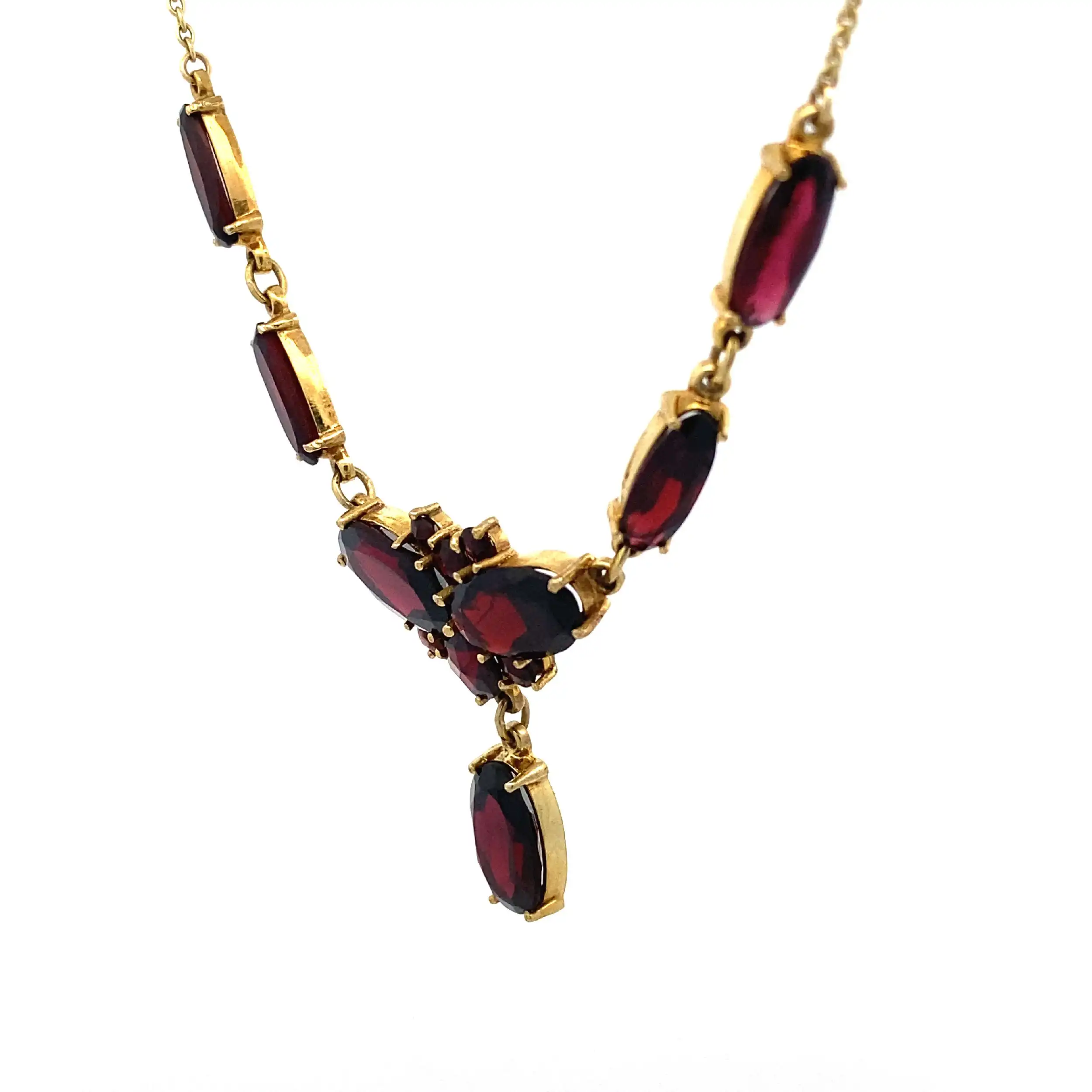 Collier Gelbgold mit Granat