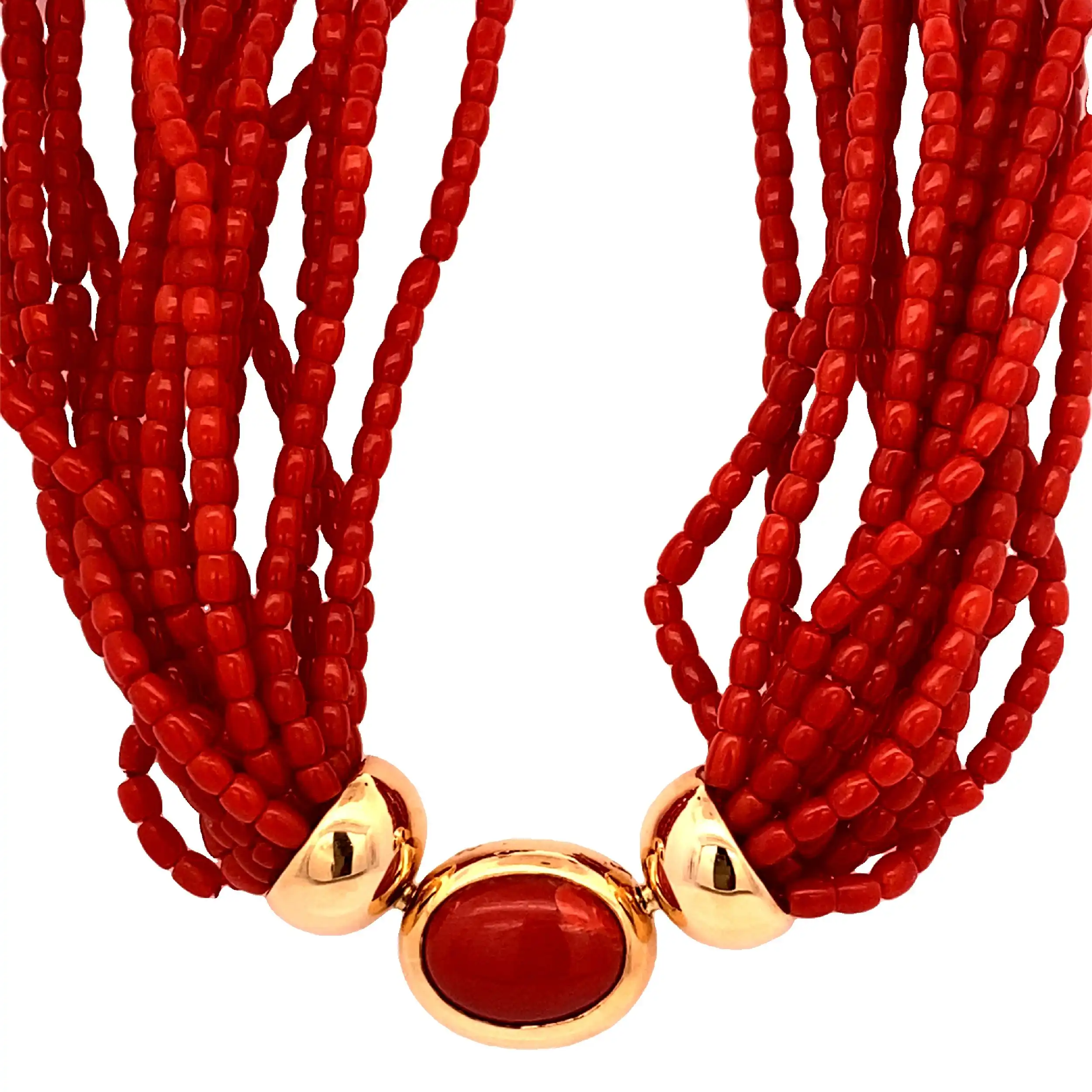 Kette mit Koralle und Goldschloss Kette mit Koralle und Goldschloss