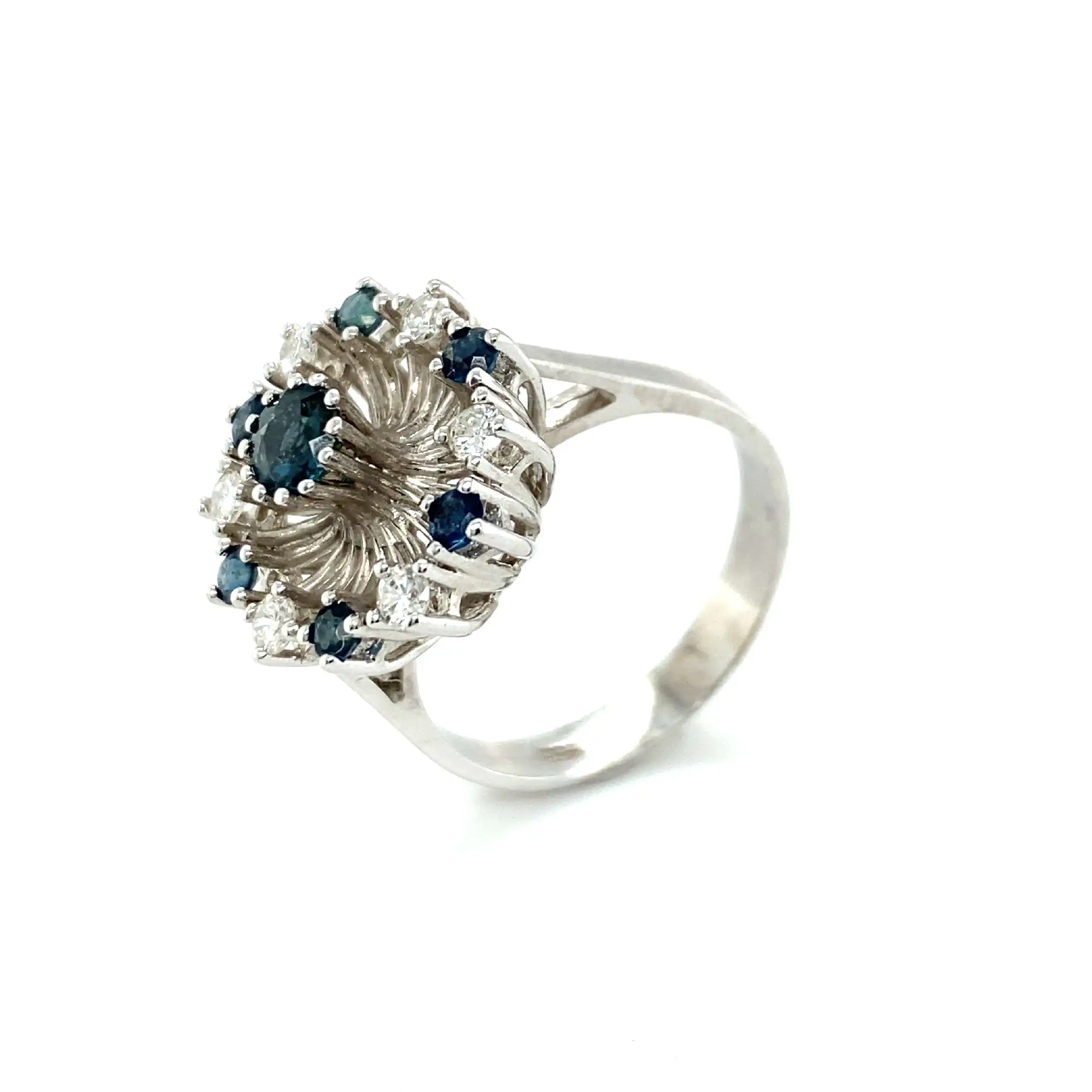 Ring Weißgold mit Saphiren und Brillanten
