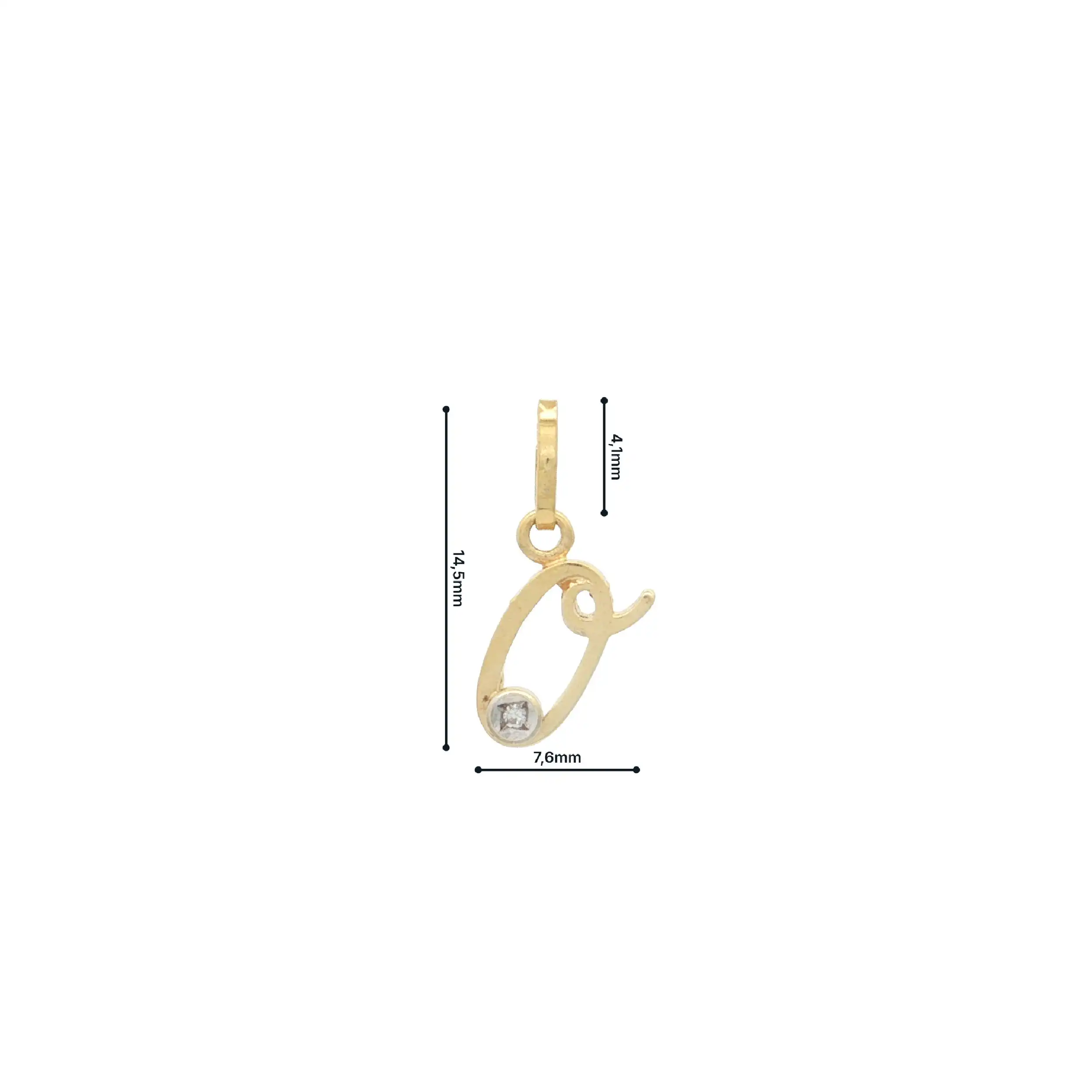 Anhänger Bicolor "O" mit Diamant