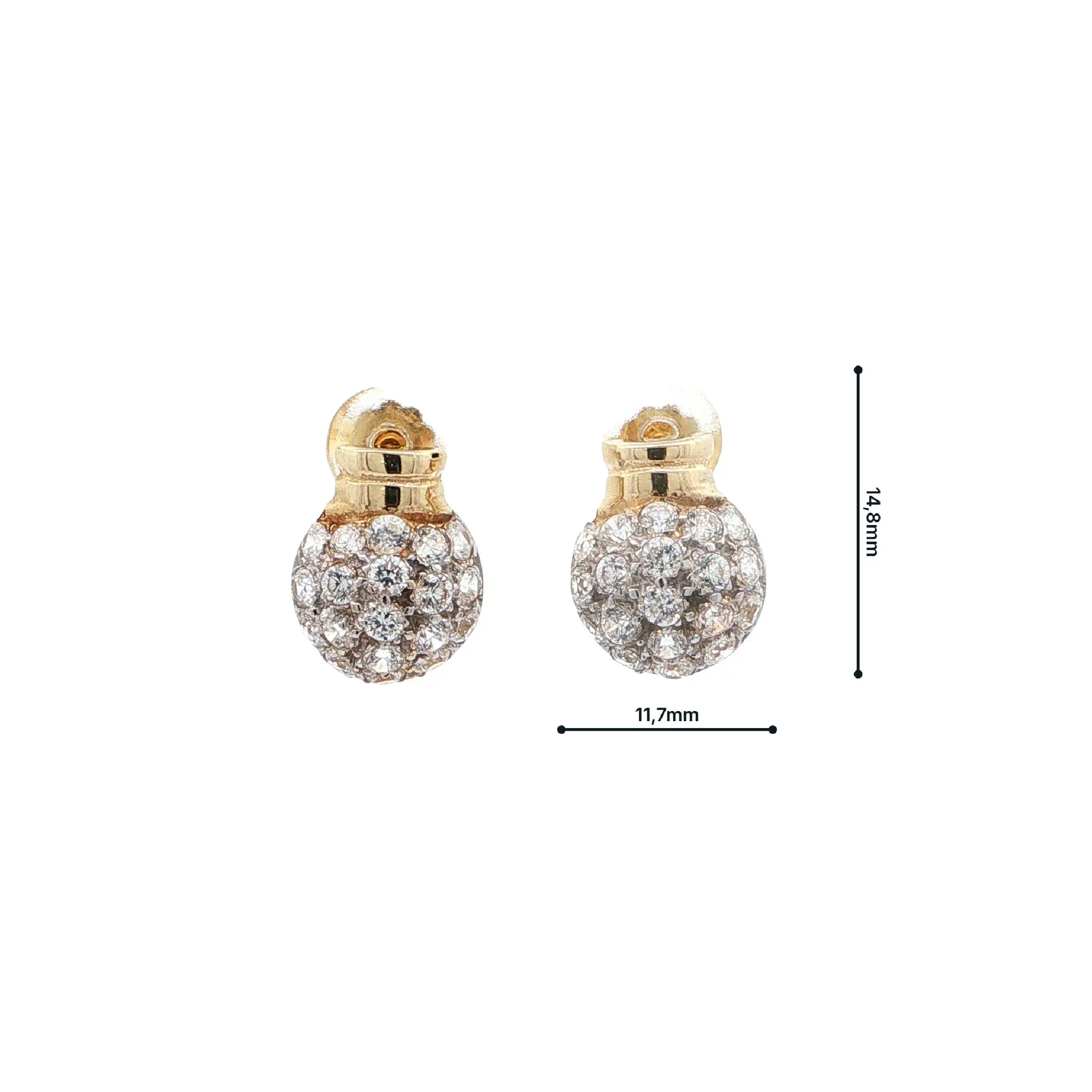 Ohrstecker Gelbgold mit Zirkonia