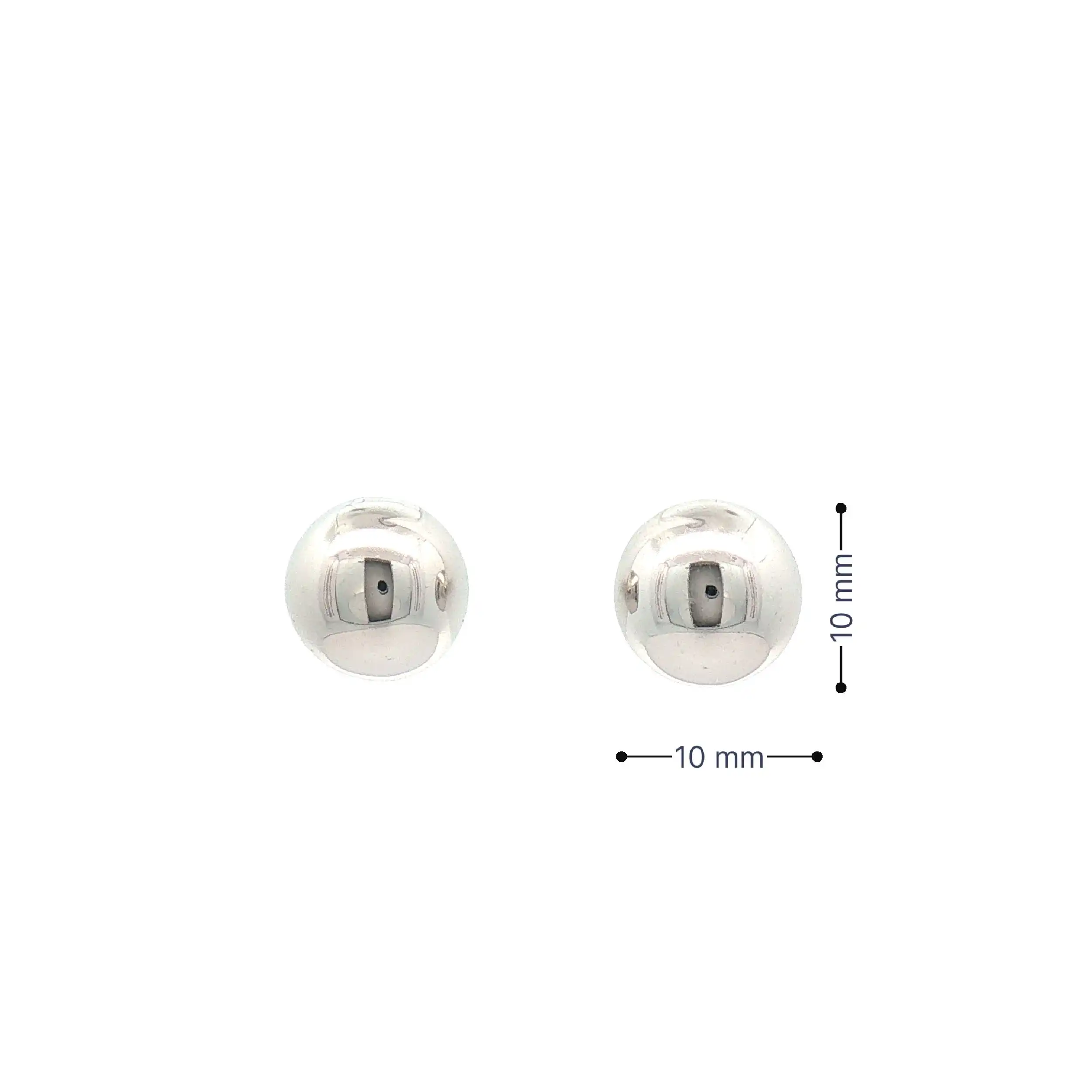 Ohrstecker Weißgold Halbkugel