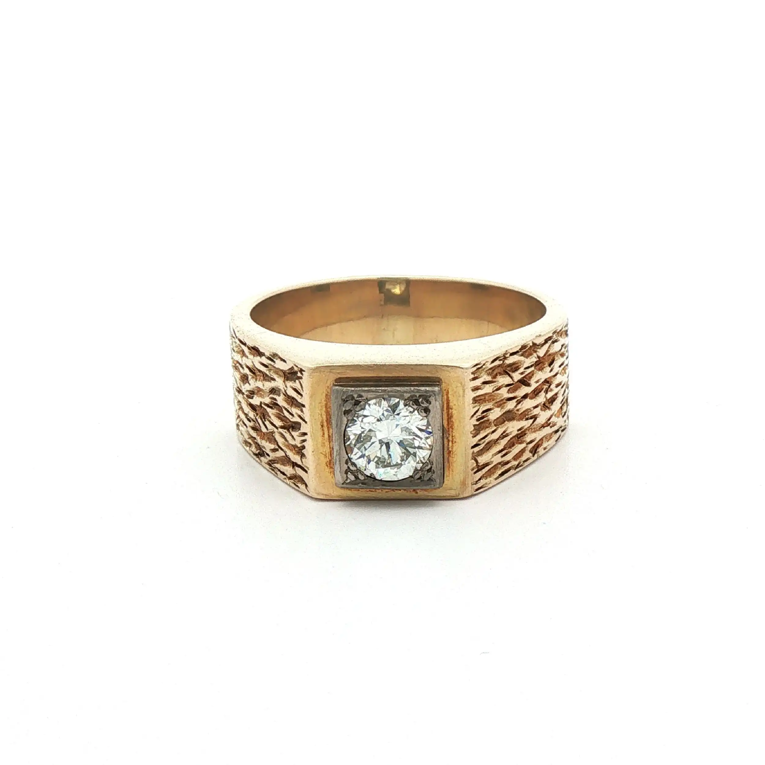 Herrenring Gelbgold mit Brillant