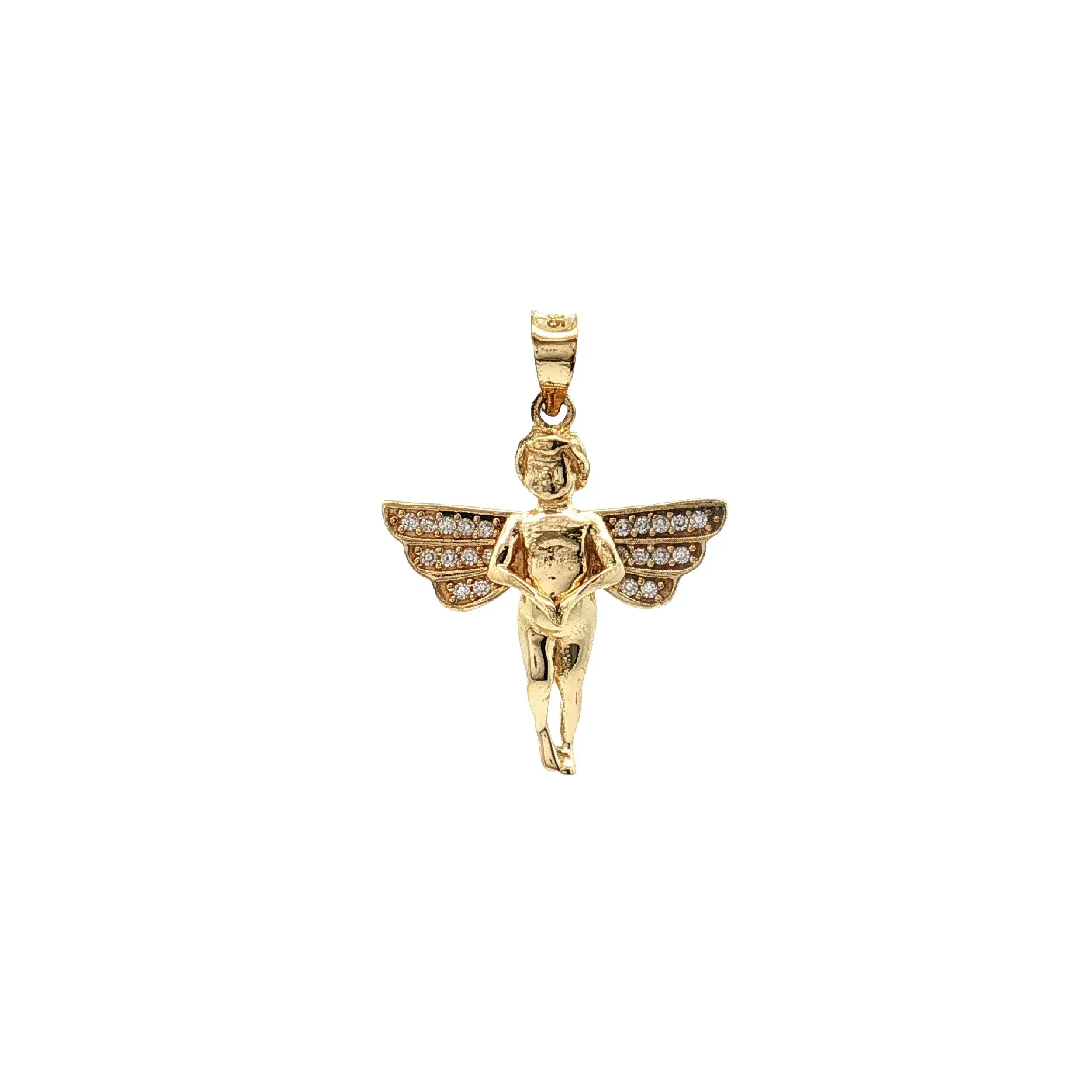 Anhänger Gelbgold Engel mit Zirkonia