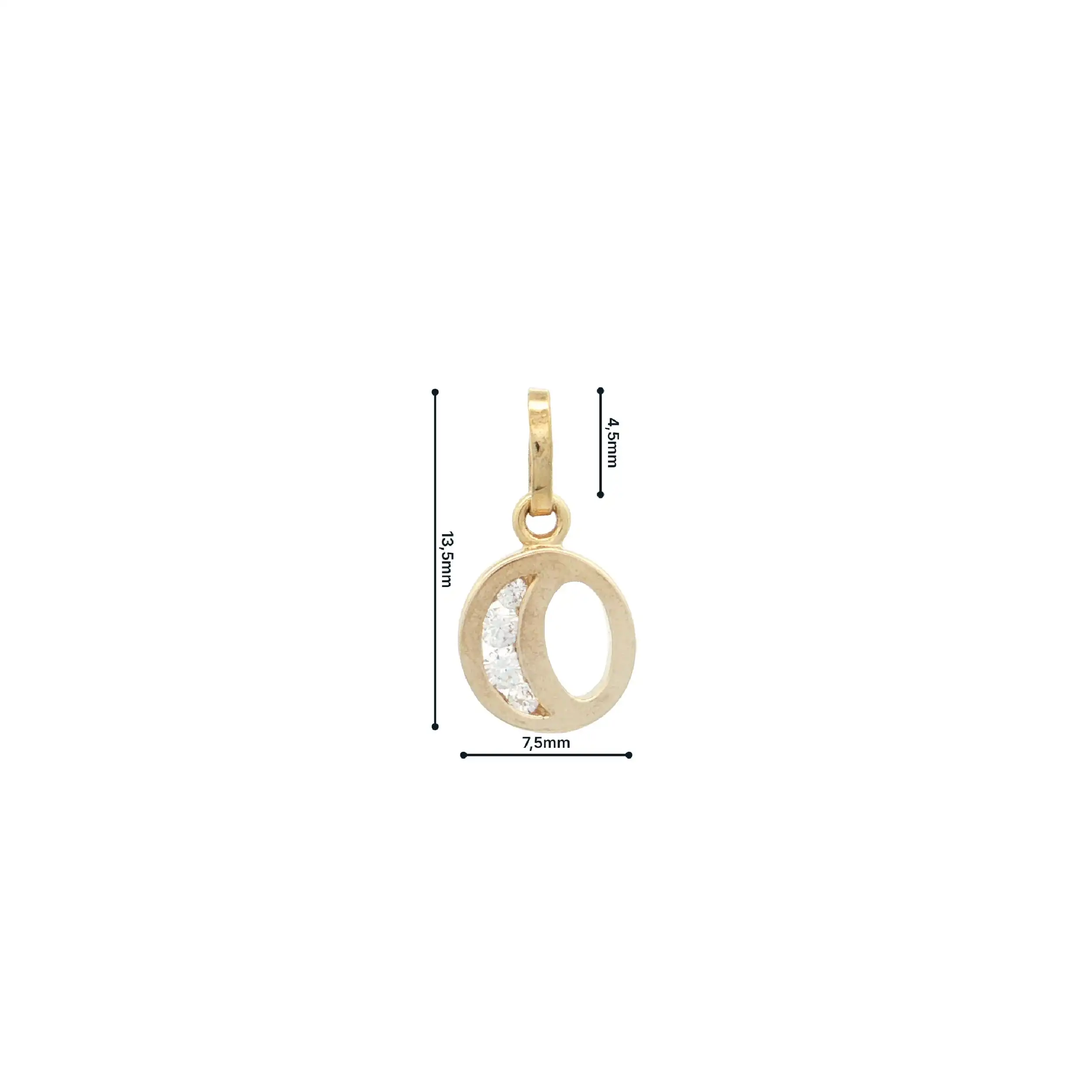 Anhänger Gelbgold "O" mit Zirkonia