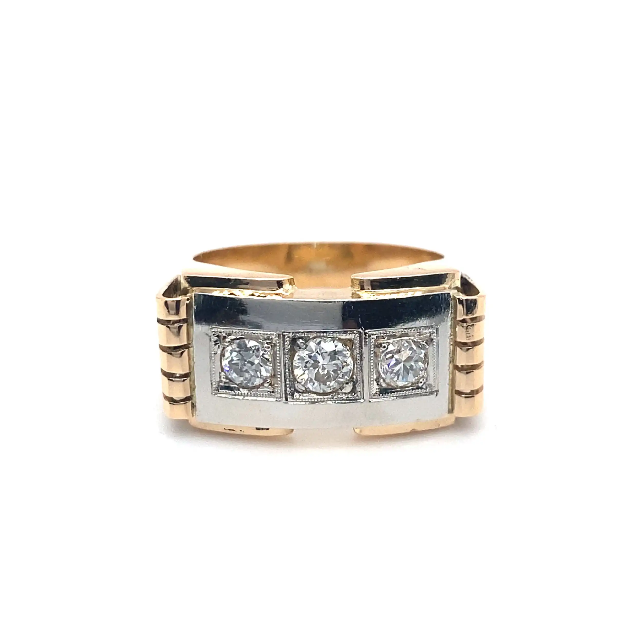 Herrenring Bicolor mit Brillanten Herrenring Bicolor mit Brillanten