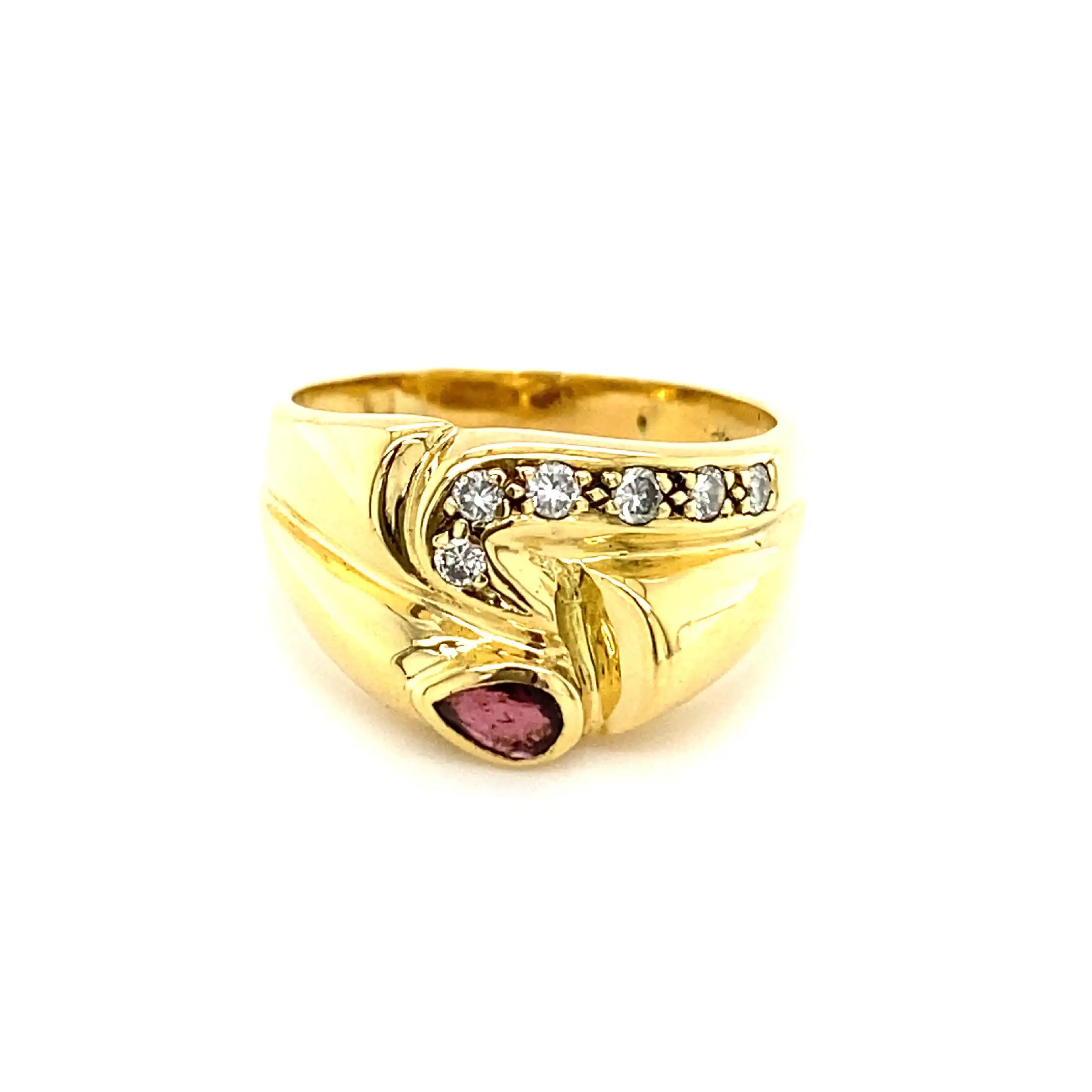 Ring Gelbgold mit Rubin & Brillanten