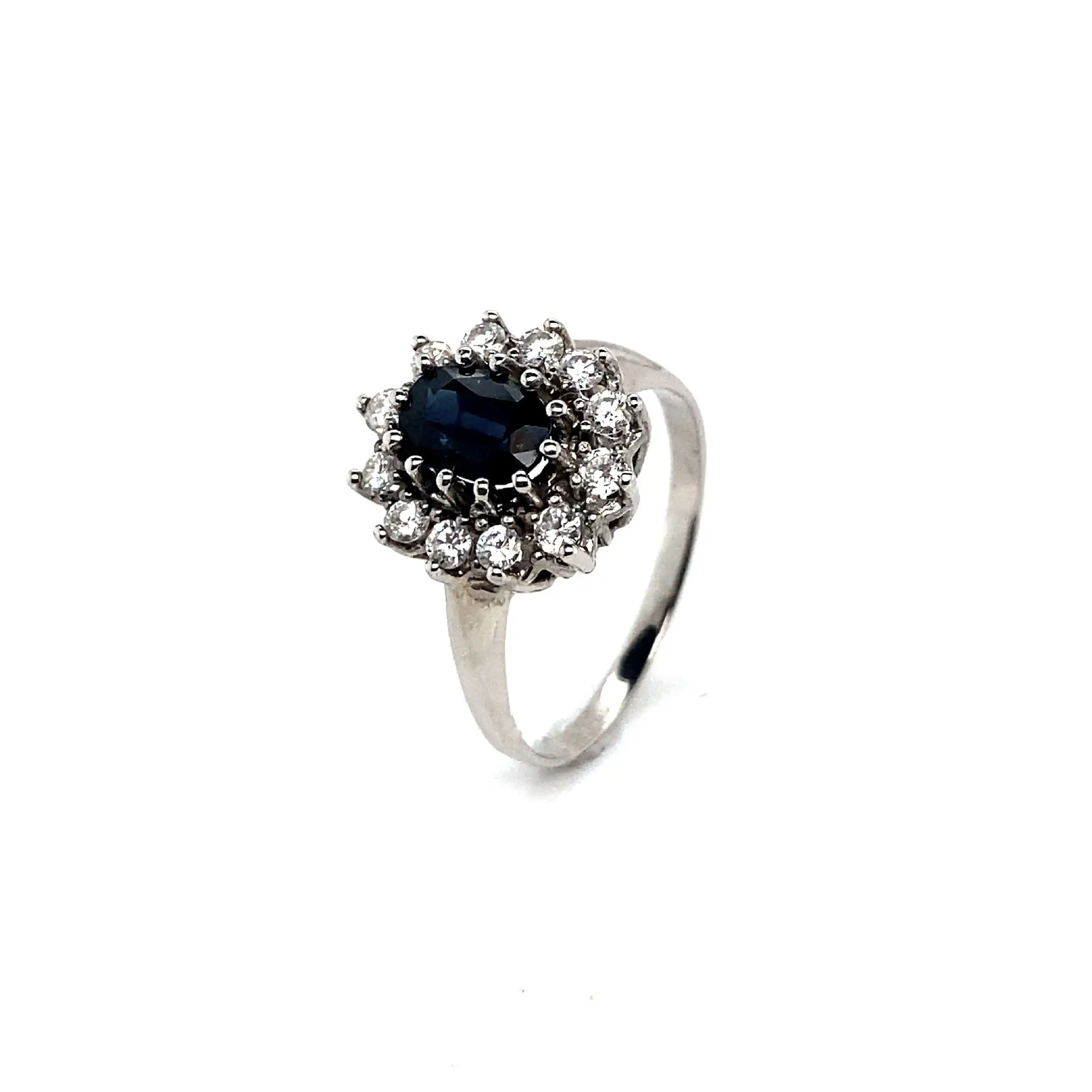 Ring Weißgold mit Brillanten und Saphir Ring Weißgold mit Brillanten und Saphir