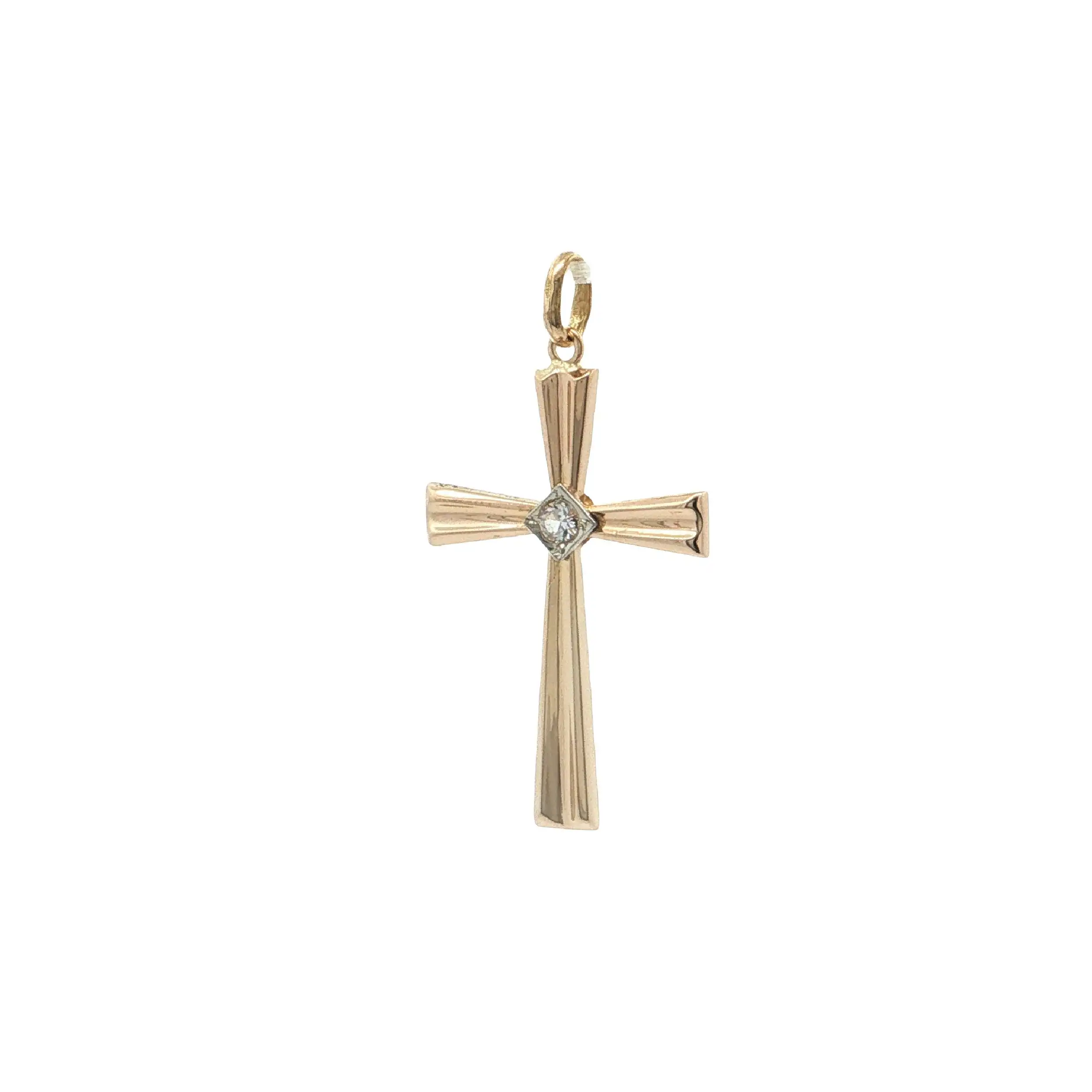 Kreuzanhänger Bicolor mit Zirkonia Kreuzanhänger Bicolor mit Zirkonia