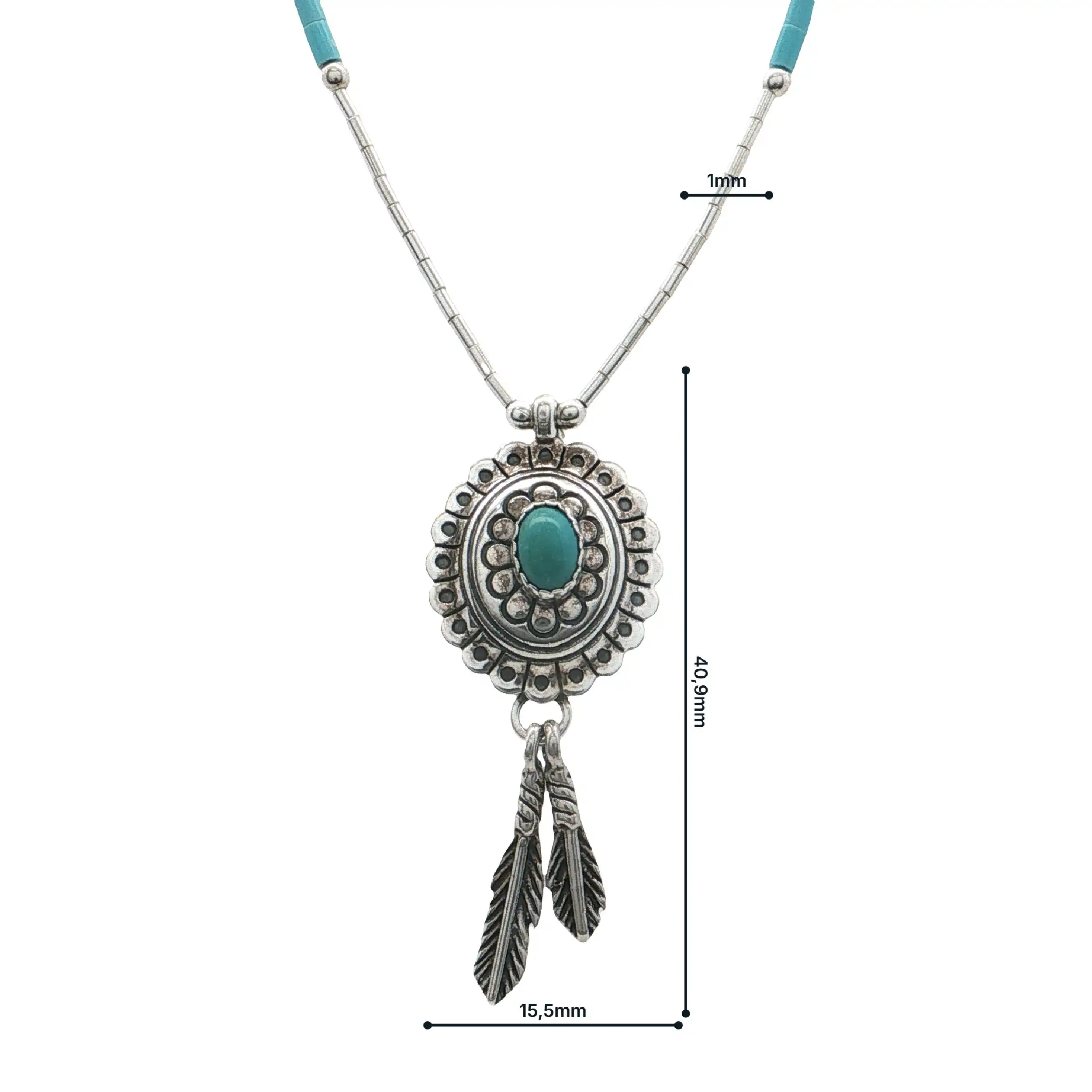 Kette Silber mit Türkis im indigenen Stil Kette Silber mit Türkis im indigenen Stil