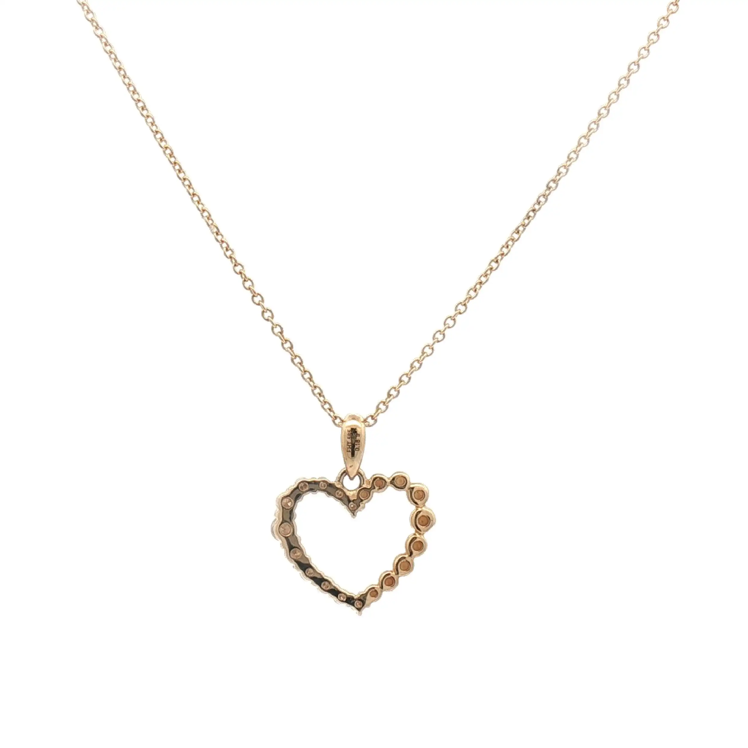 Kette Gelbgold mit Herzanhänger mit Brillanten