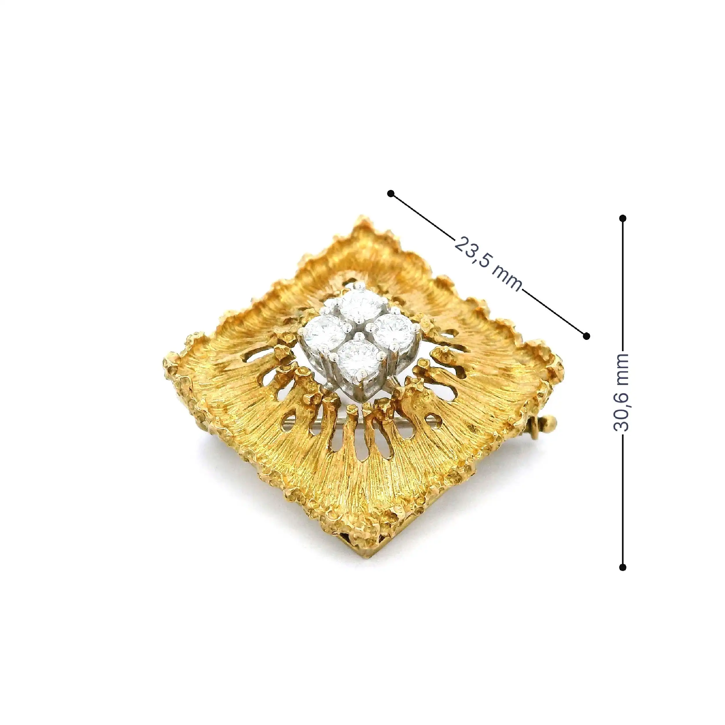 Brosche Bicolor mit Brillanten Brosche Bicolor mit Brillanten