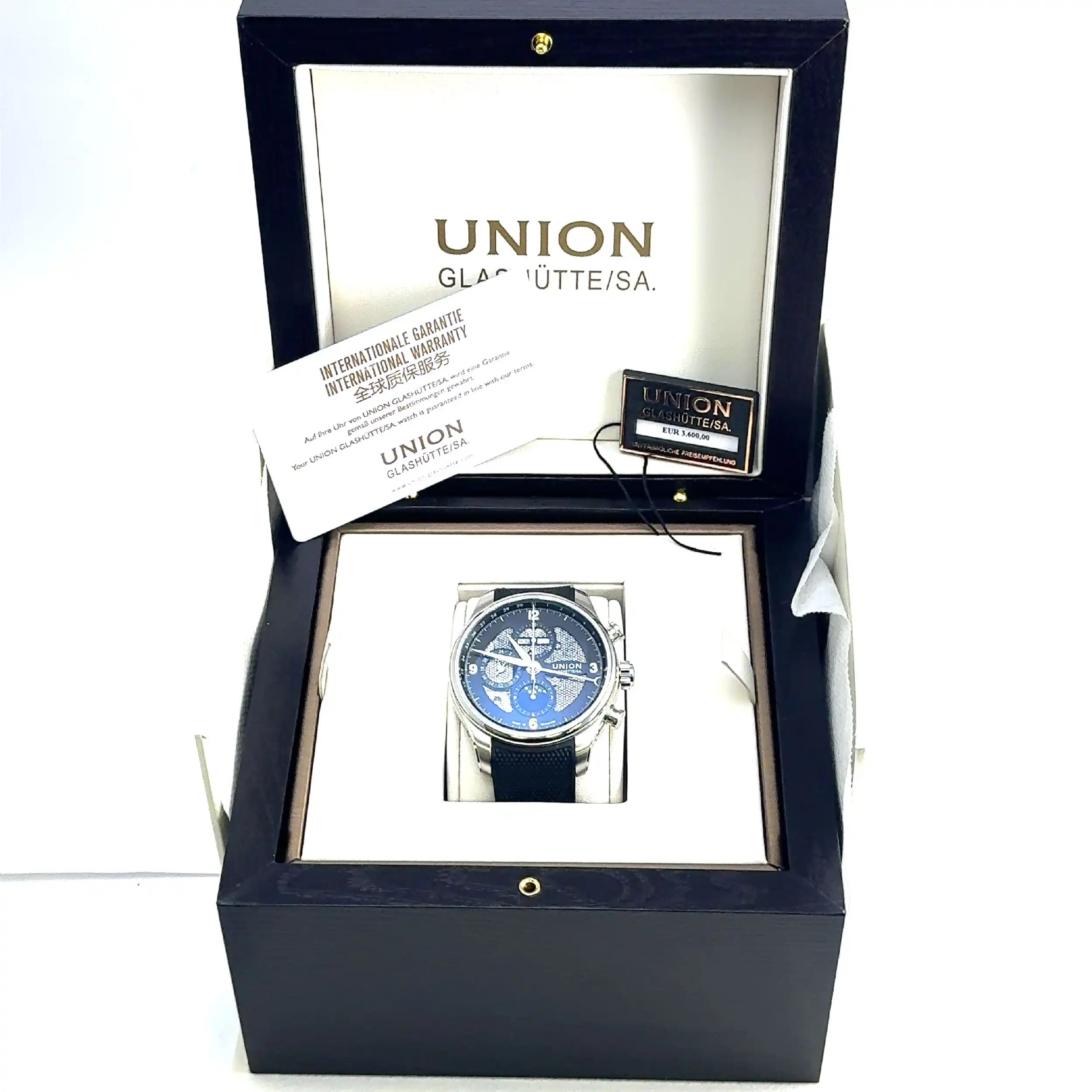 Herrenuhr Union Glashütte/SA. mit Kautschukband im Fullset