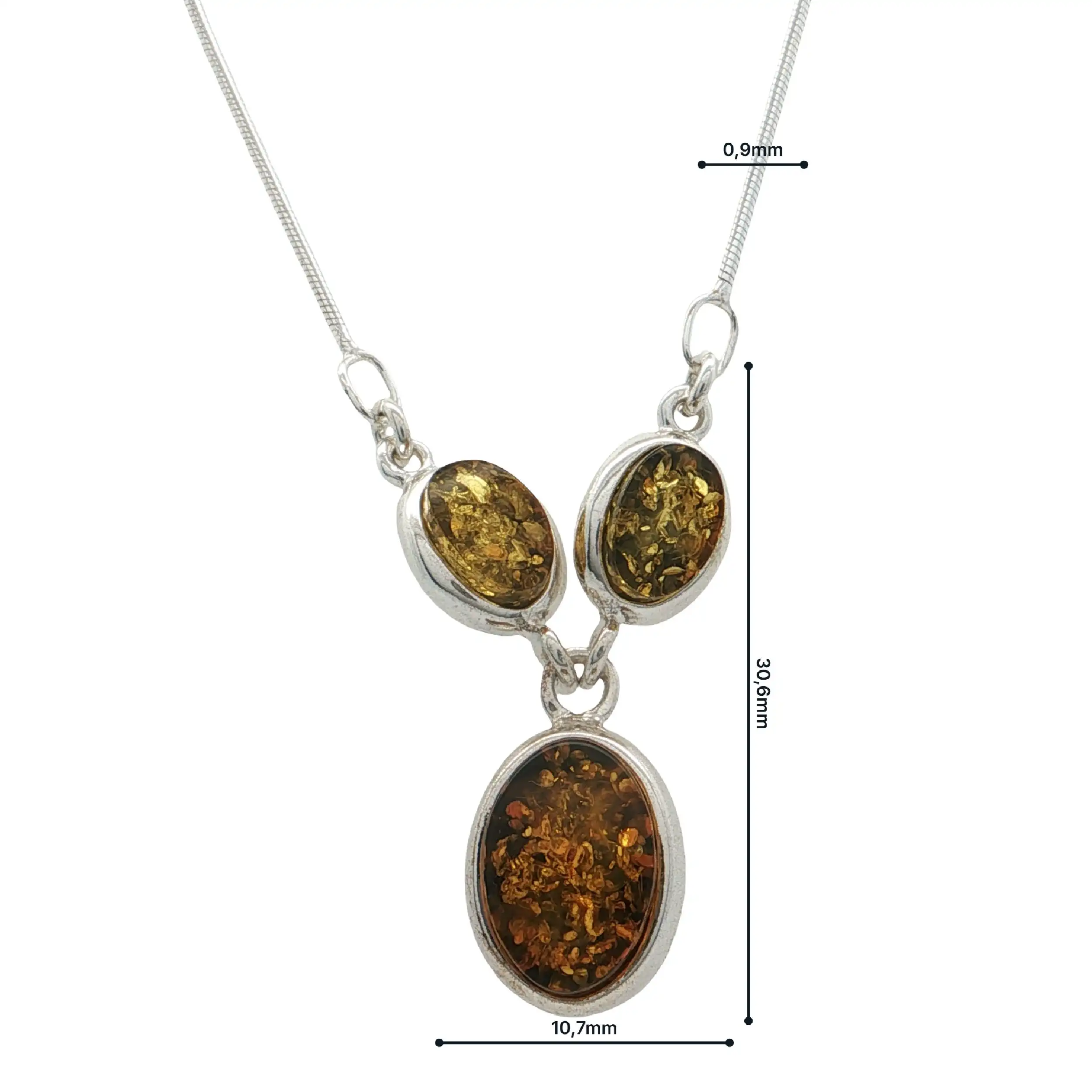 Schlangencollier mit Bernsteinanhänger