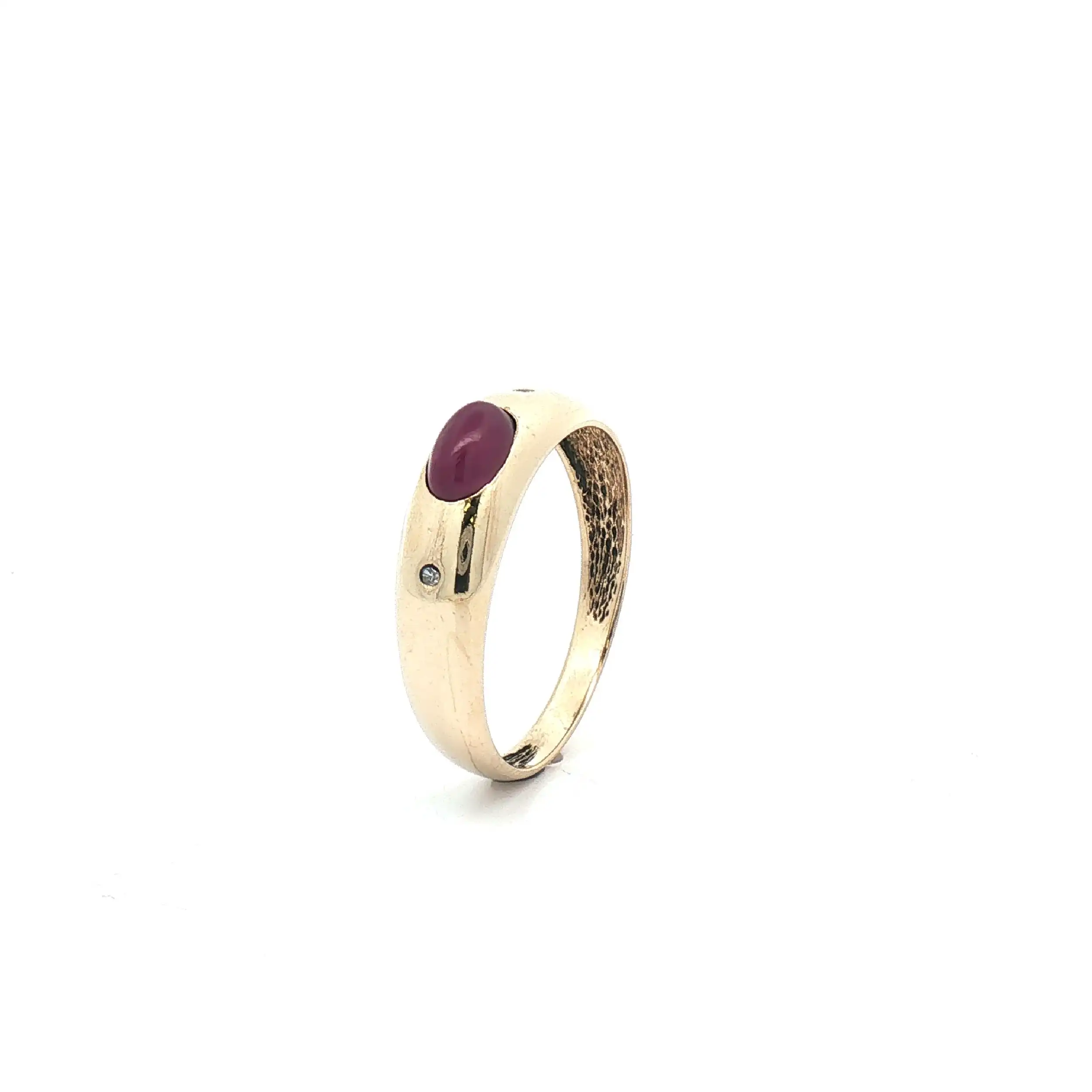 Bandring Gelbgold mit Diamanten und Rubin Cabochon Bandring Gelbgold mit Diamanten und Rubin Cabochon