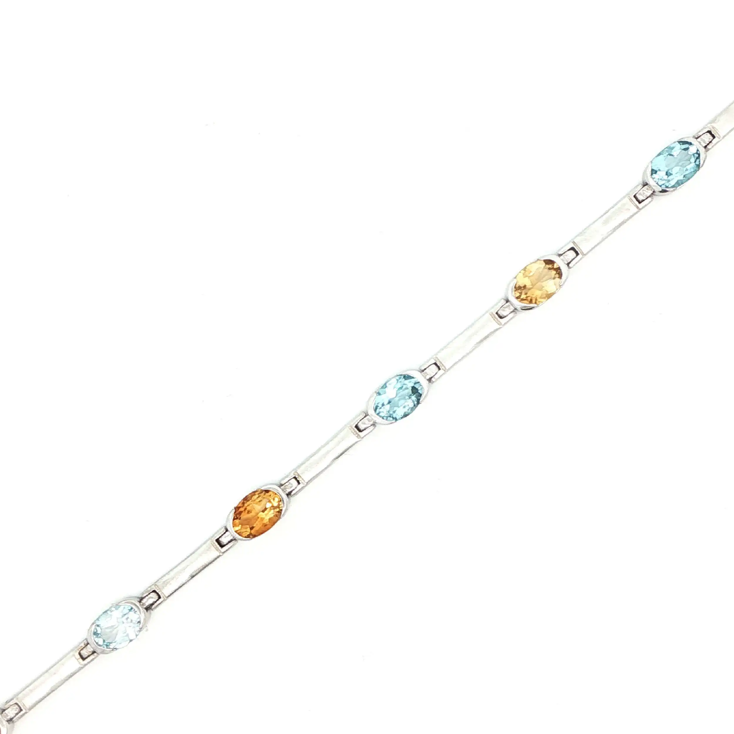 Armband Bicolor hellblaue und orangene Farbsteine Armband Bicolor hellblaue und orangene Farbsteine
