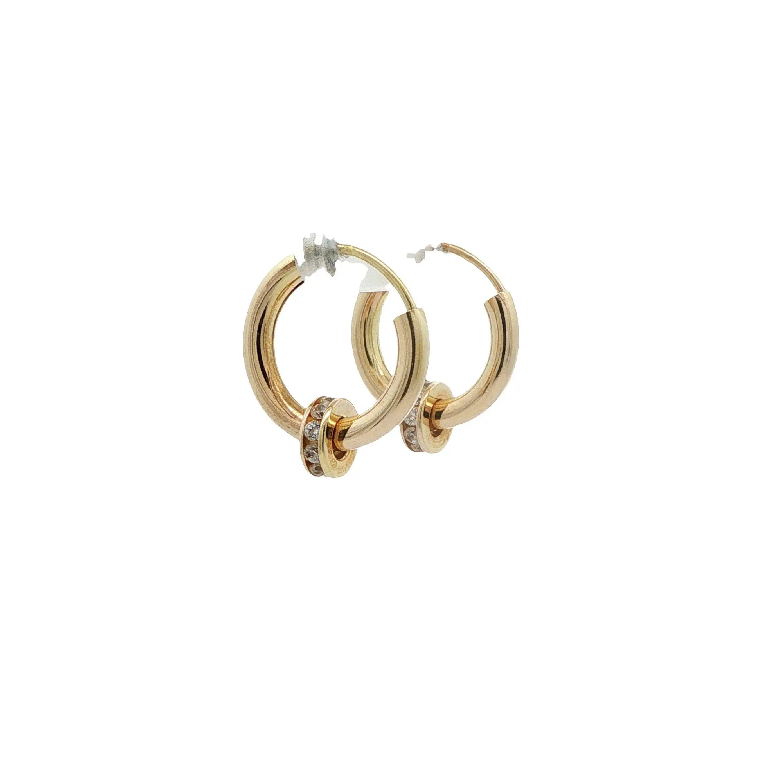 Creolen Gelbgold mit Zirkonia hohl