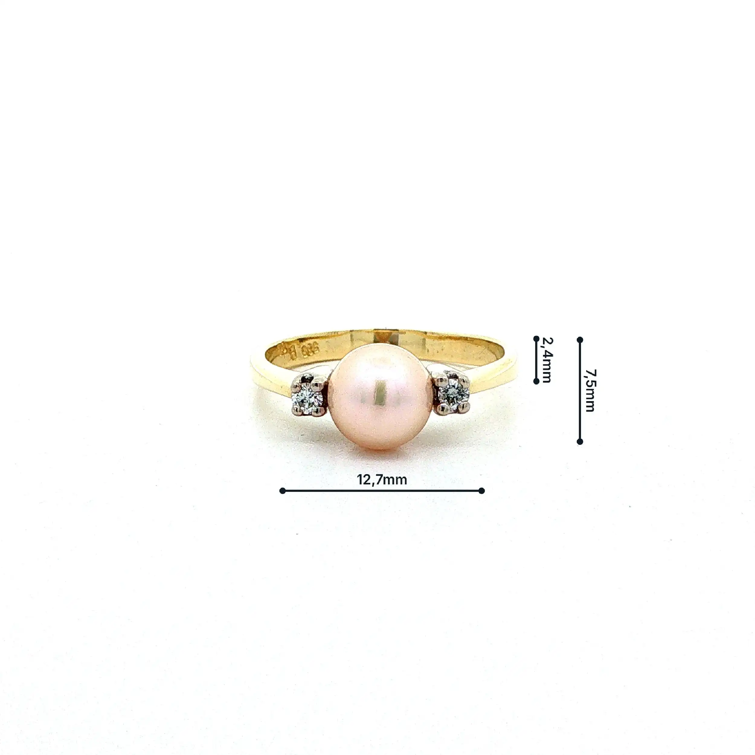 Ring Bicolor mit Perle & Brillanten