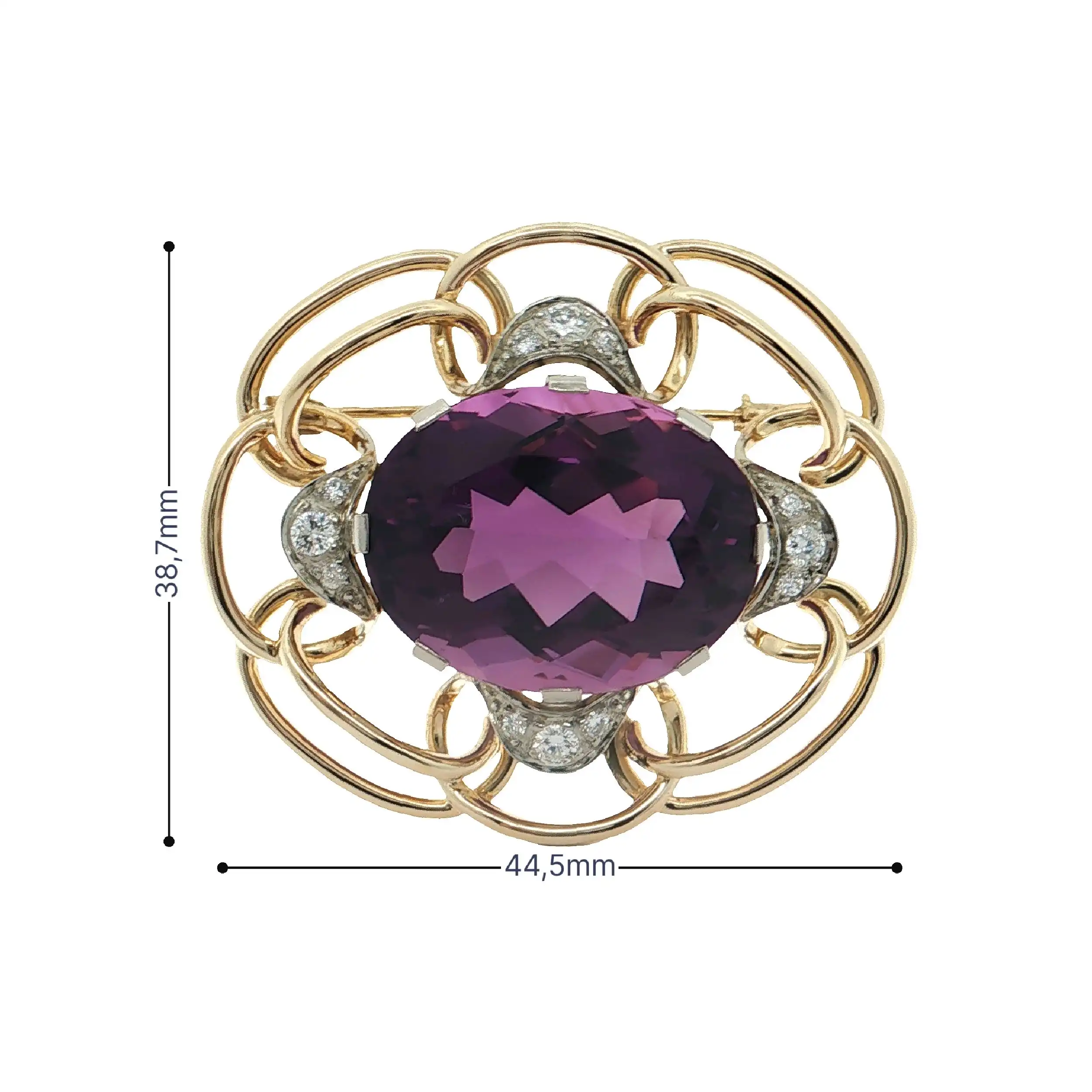 Brosche Bicolor mit Amethyst und Brillanten Brosche Bicolor mit Amethyst und Brillanten