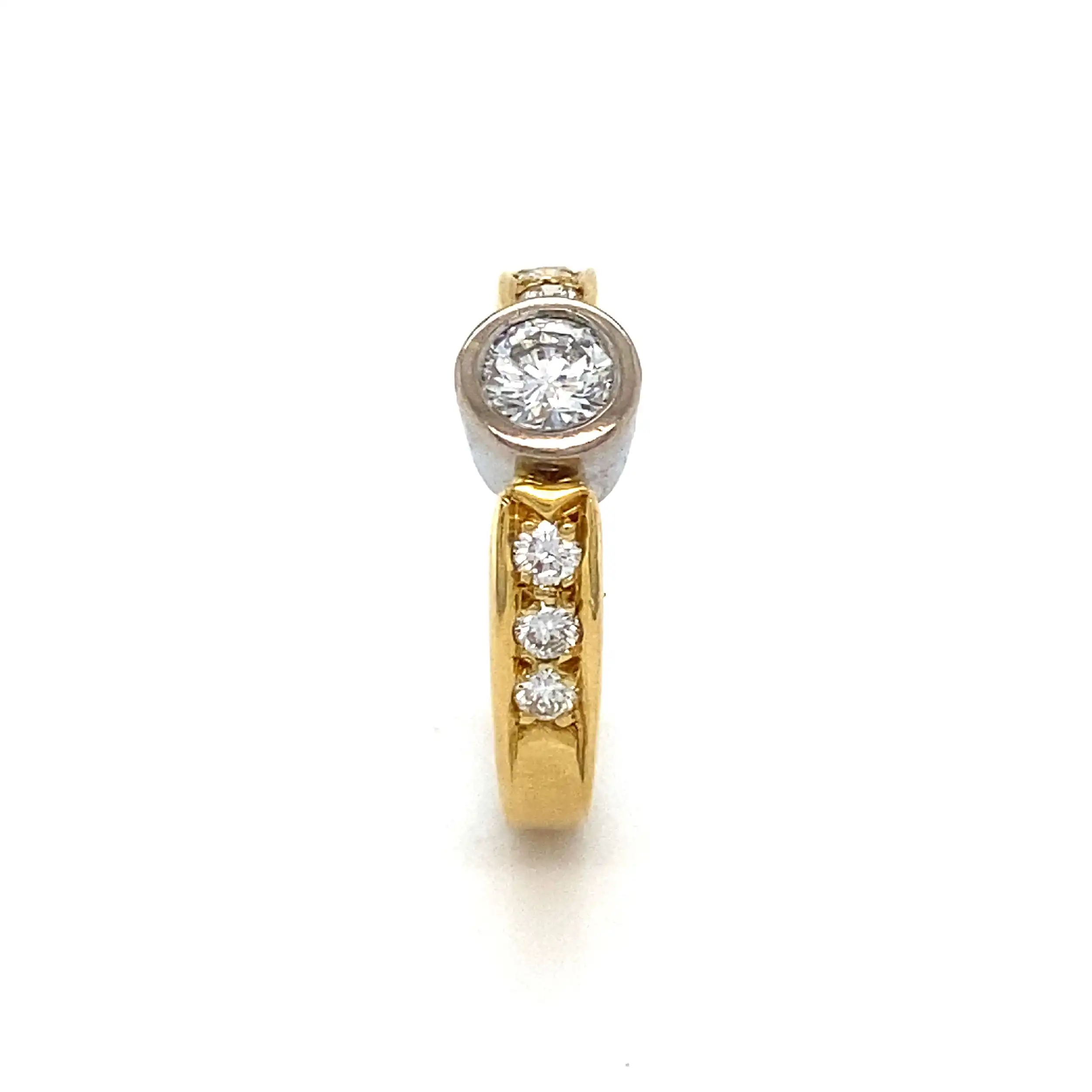 Ring Bicolor mit Brillanten, graviert mit 0.55ct Ring Bicolor mit Brillanten, graviert mit 0.55ct