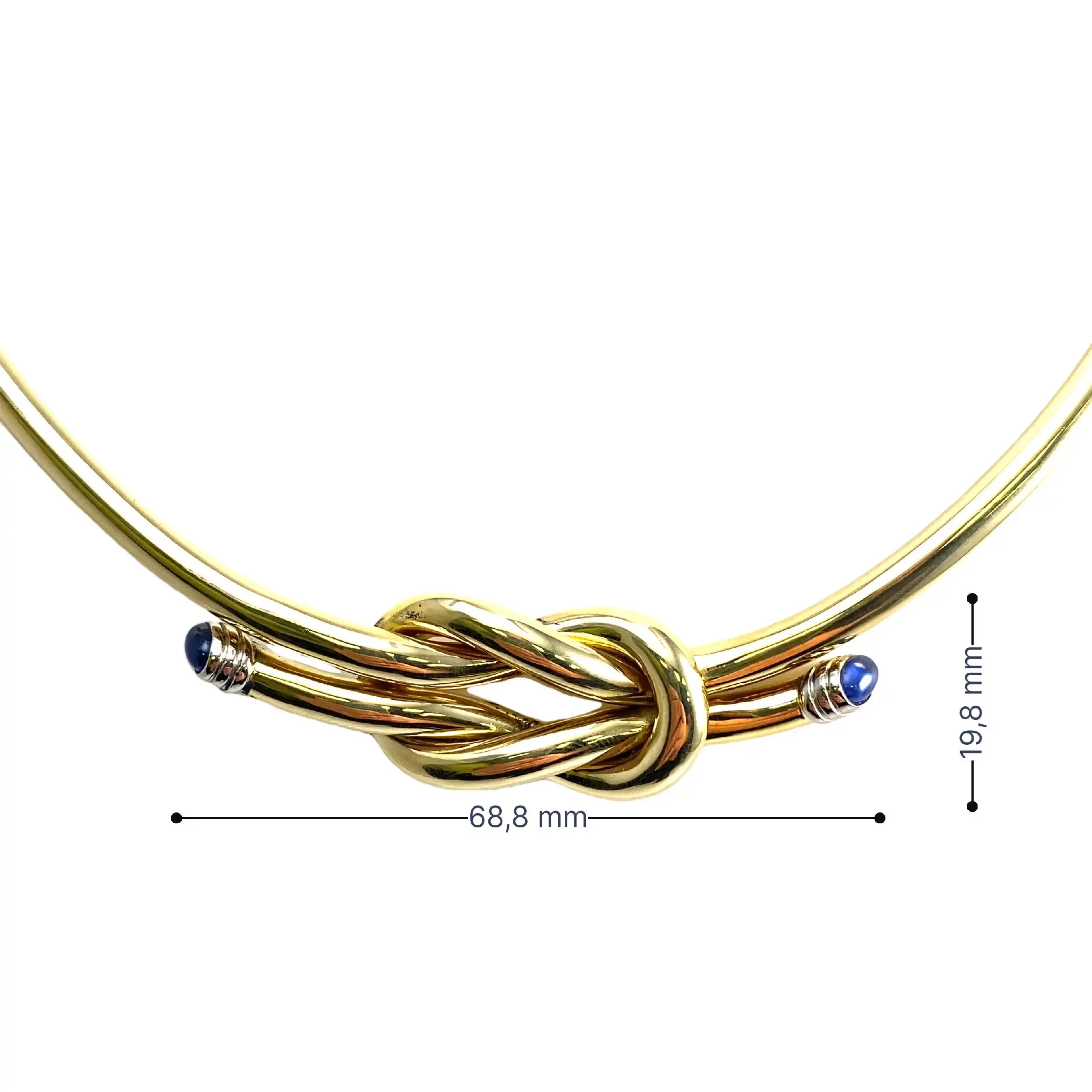 Halsreif Gelbgold mit Saphir-Cabochons Halsreif Gelbgold mit Saphir-Cabochons