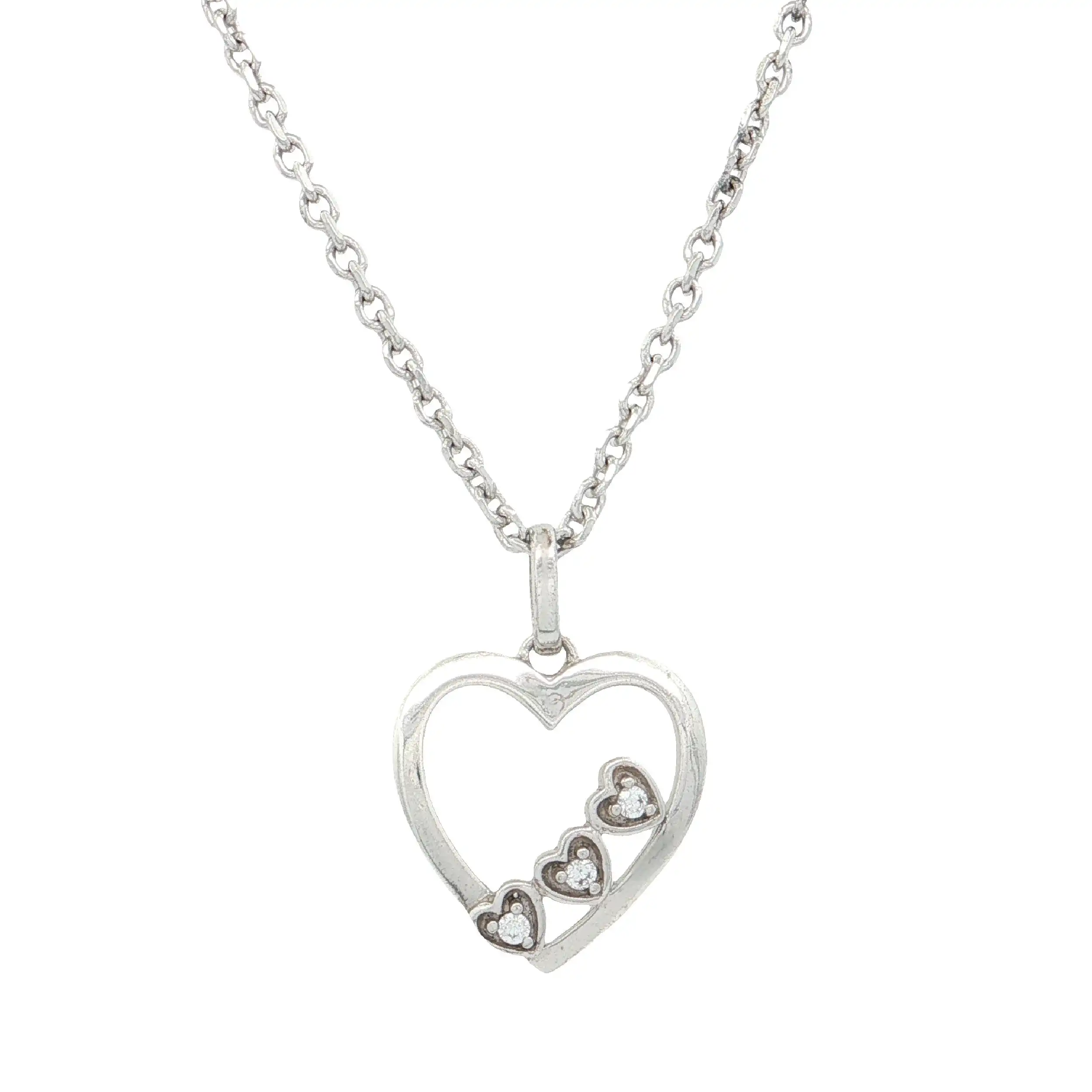 Kette Silber mit Herzanhänger mit Zirkonia Kette Silber mit Herzanhänger mit Zirkonia