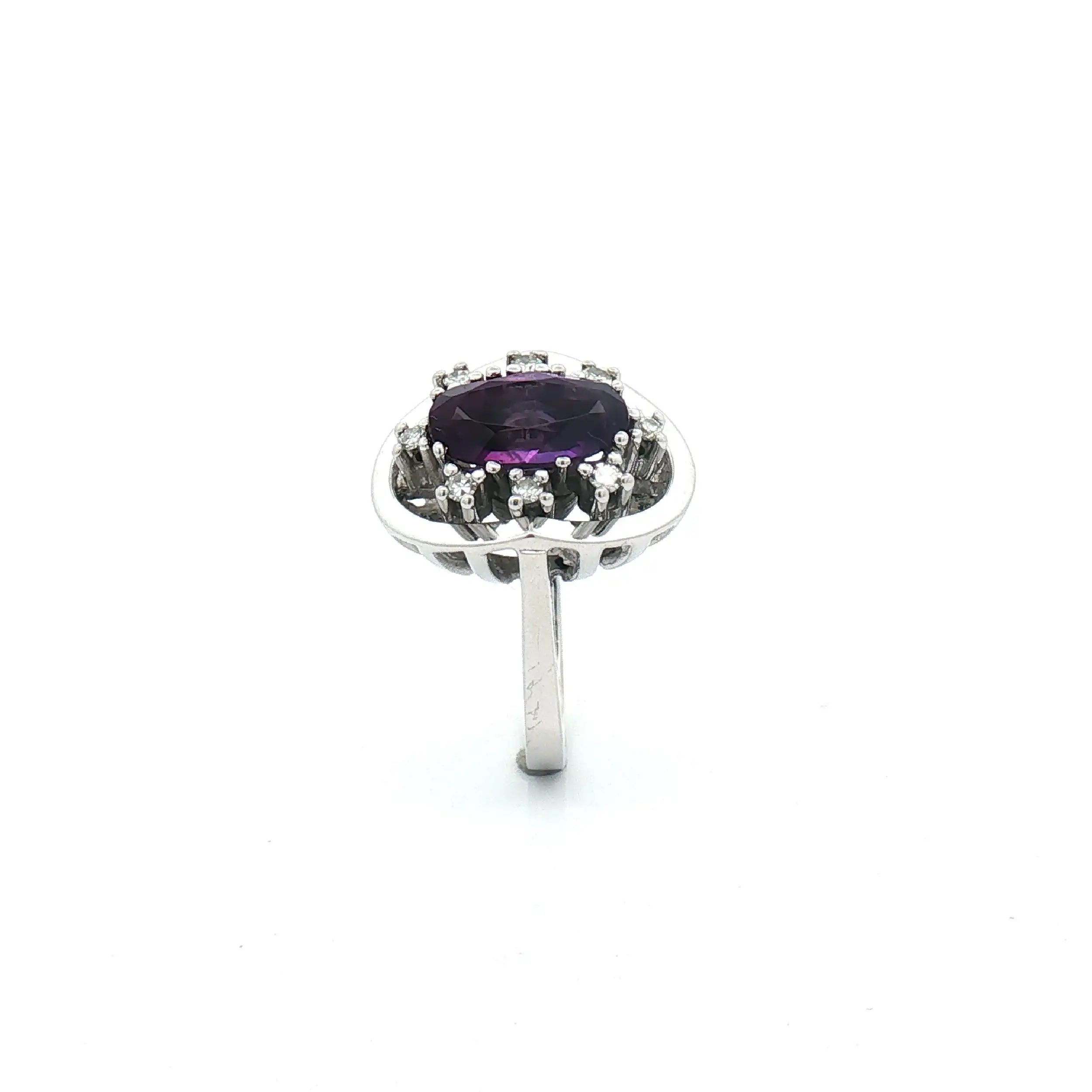 Ring Weißgold mit Diamanten und Amethyst