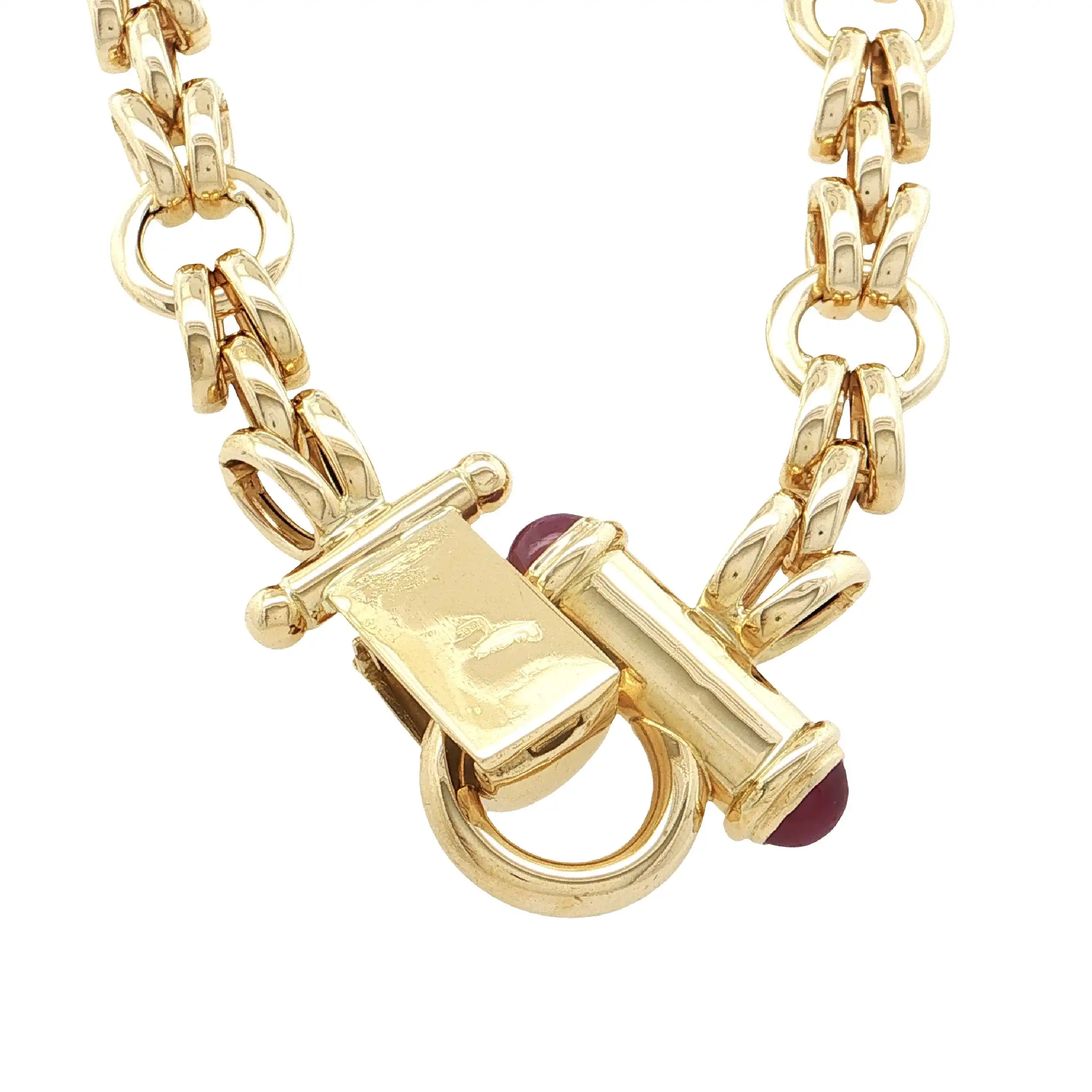 Kette Gelbgold mit Rubinen am Verschluss
