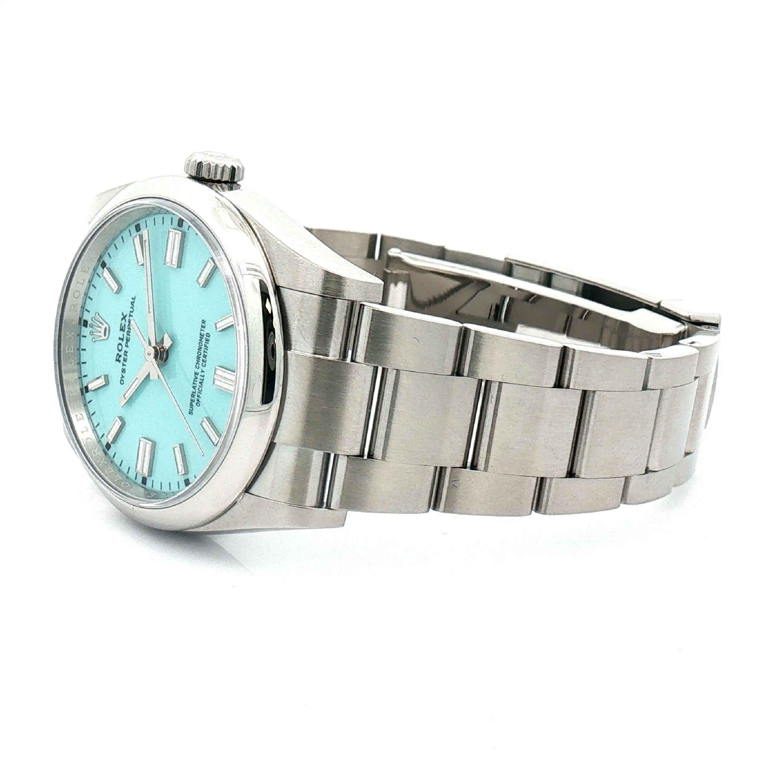 Herrenuhr Rolex Oyster Perpetual 36 Türkis im Full Set