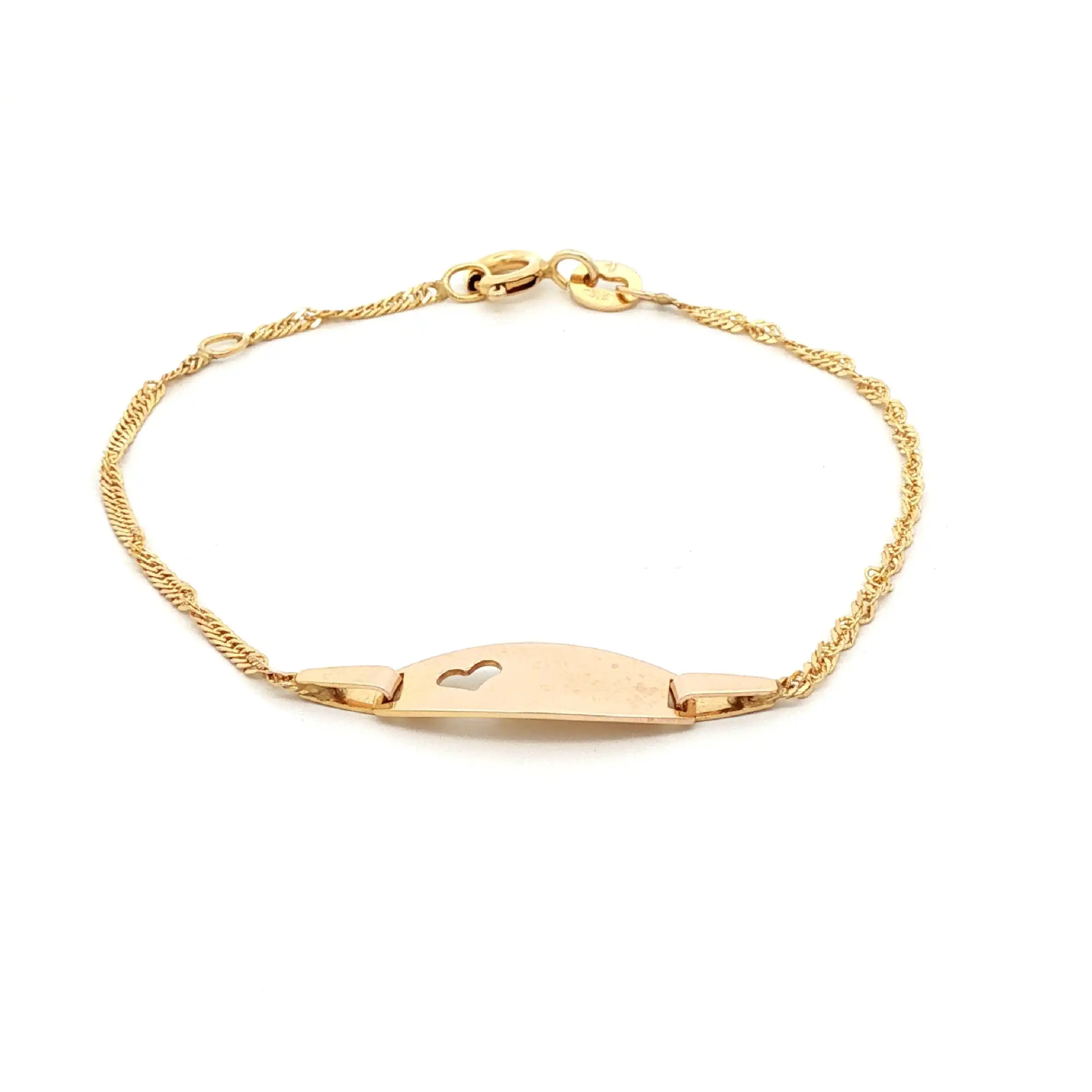 Kinder ID-Armbanbd Gelbgold mit Gravurplatte