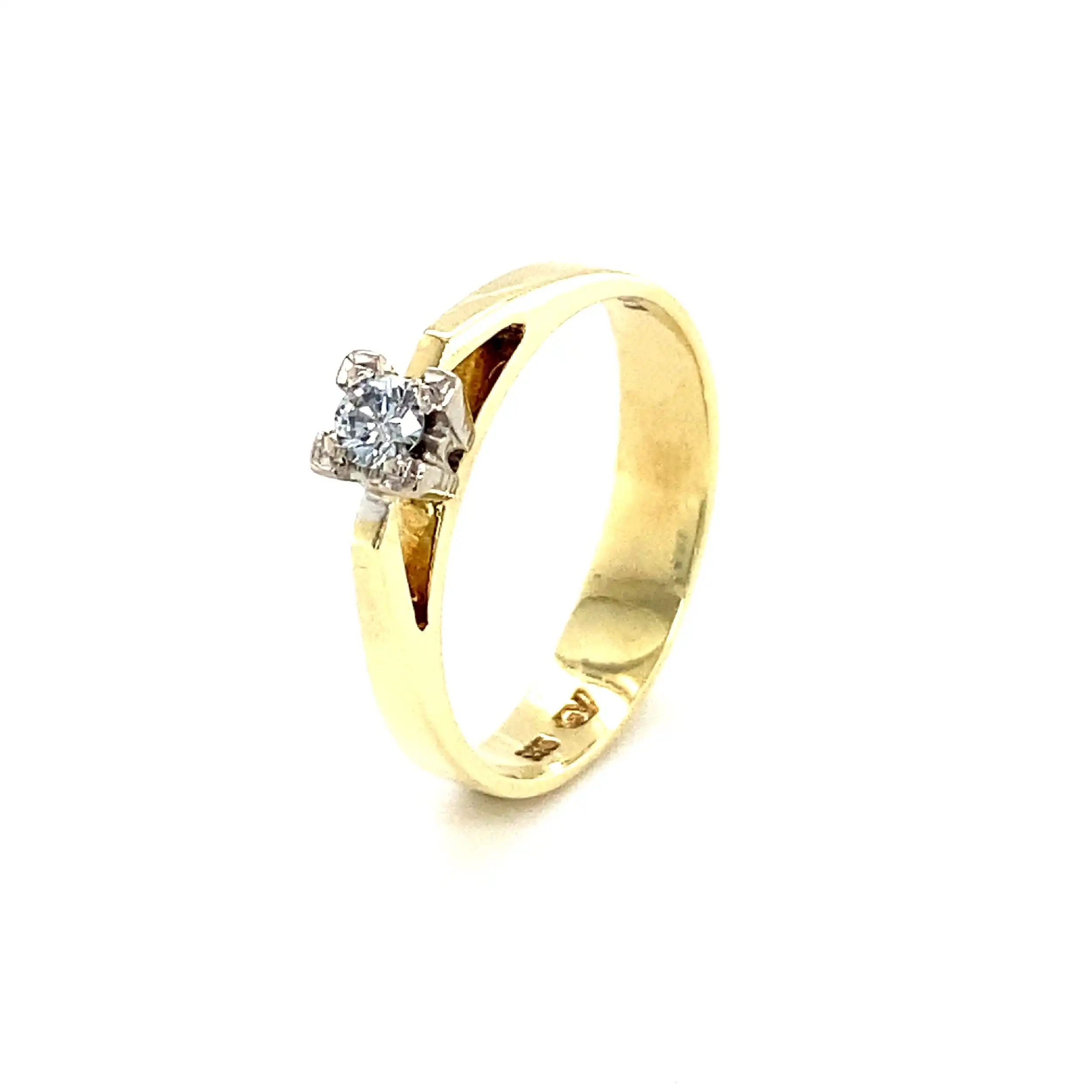 Ring Bicolor mit Brillant, graviert mit 0,11ct.