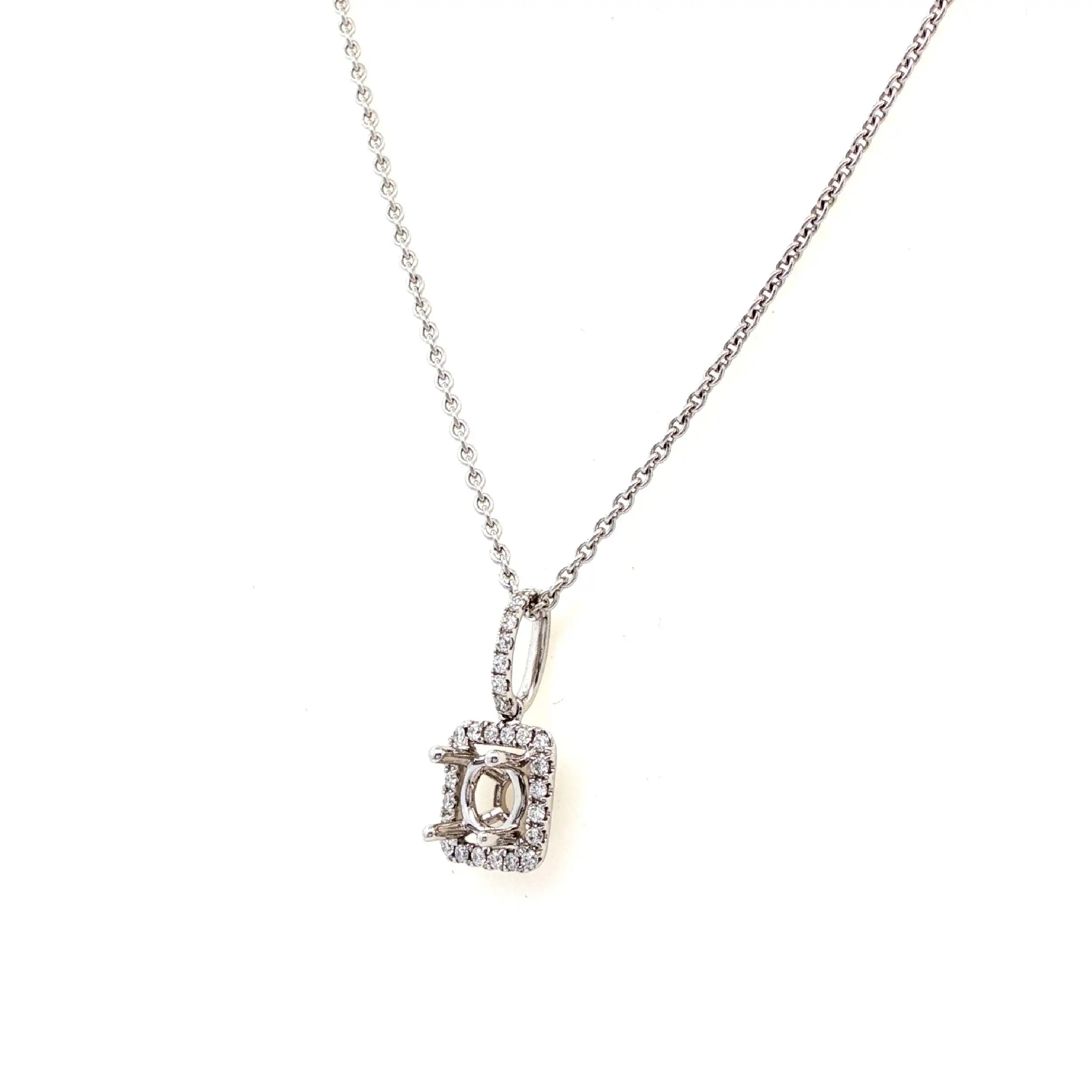 Ankercollier Weißgold mit Brillanten und Leerfassung für 1,00ct