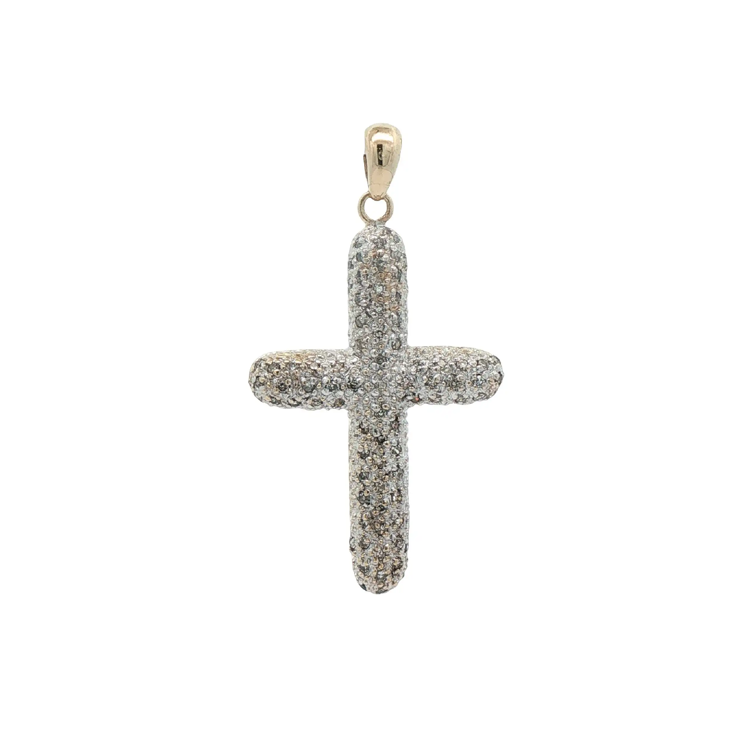 Anhänger Bicolor Kreuz mit Diamanten Anhänger Bicolor Kreuz mit Diamanten