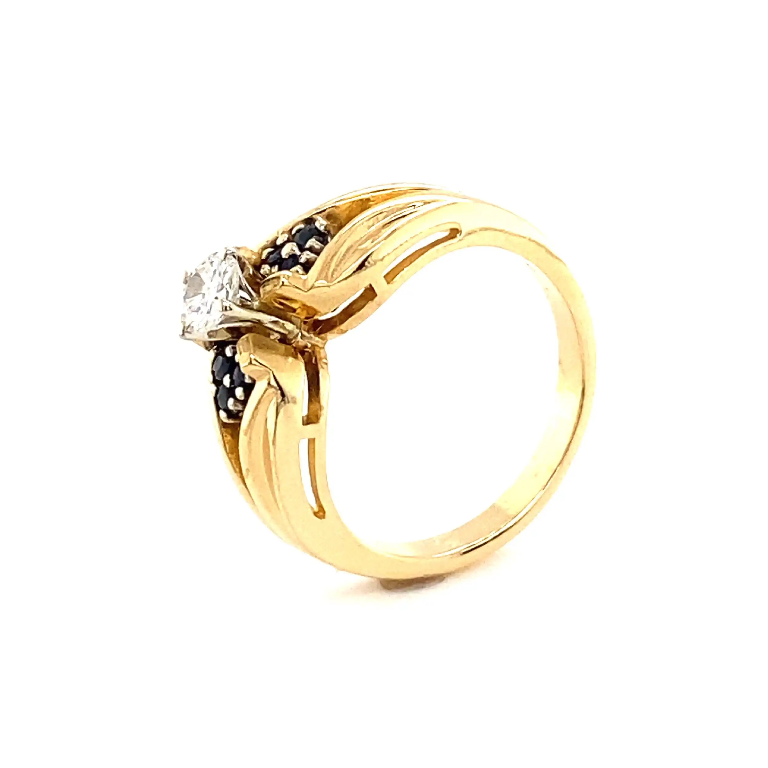 Ring Gelbgold mit Saphiren & Brillant Ring Gelbgold mit Saphiren & Brillant