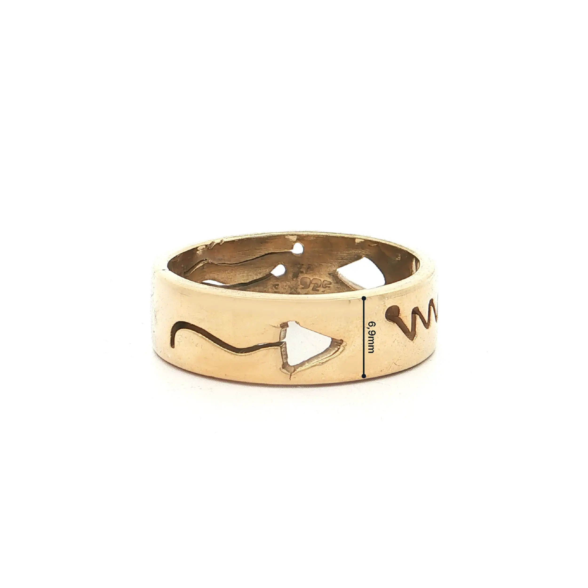 Ring Silber vergoldet mit Muster