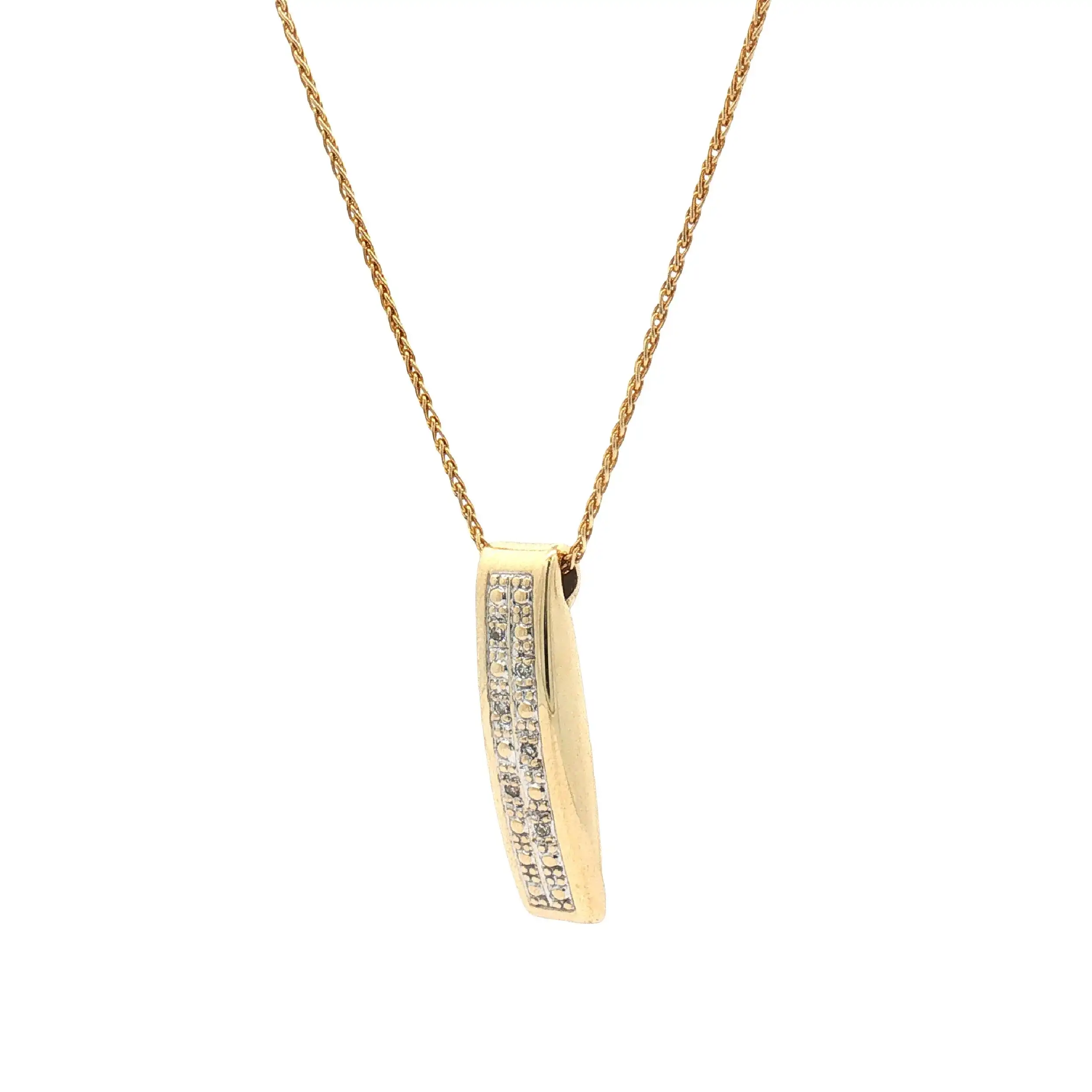 Zopfkette Bicolor mit Anhänger und Diamanten Zopfkette Bicolor mit Anhänger und Diamanten