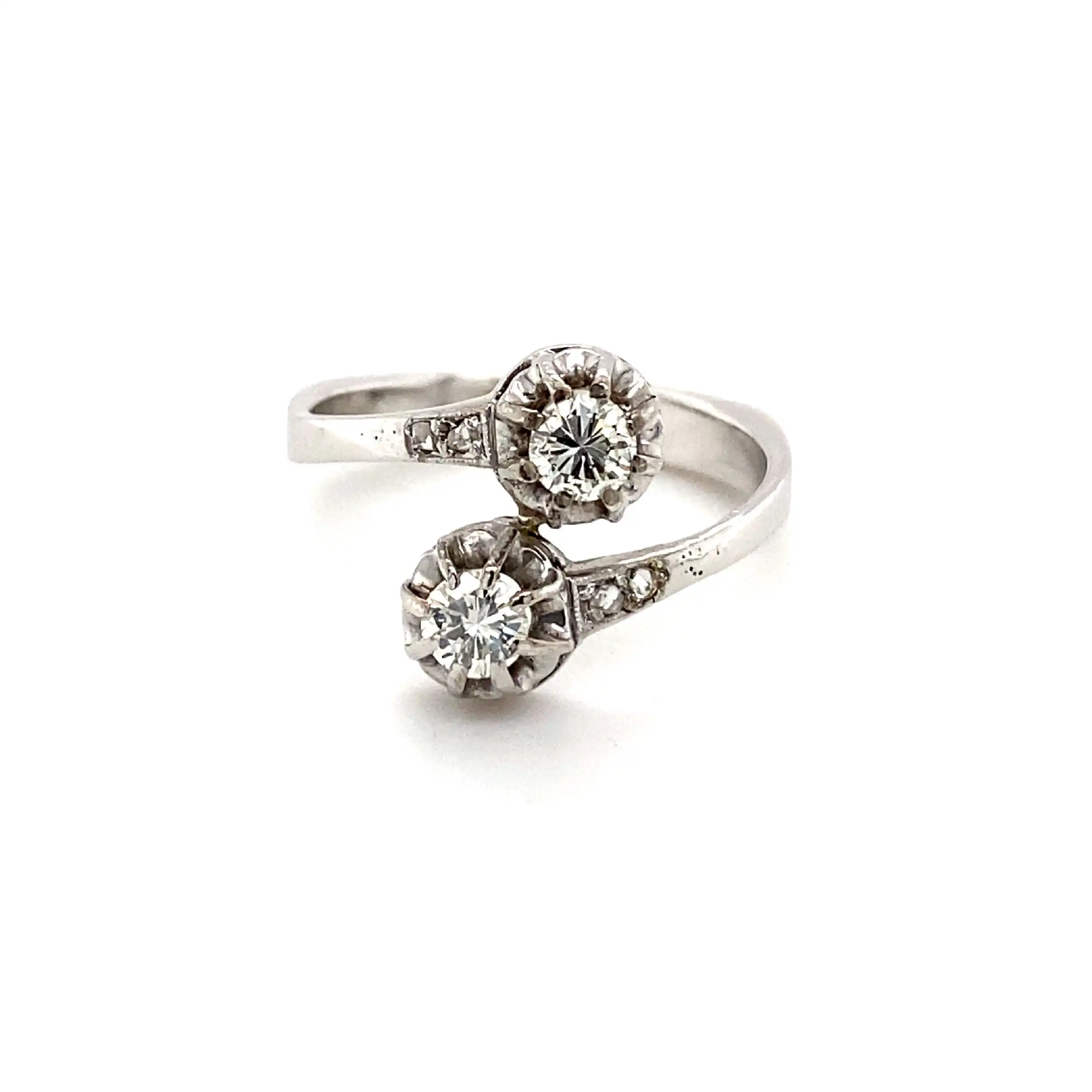 Ring Weißgold mit Brillanten & Diamantrosen Ring Weißgold mit Brillanten & Diamantrosen