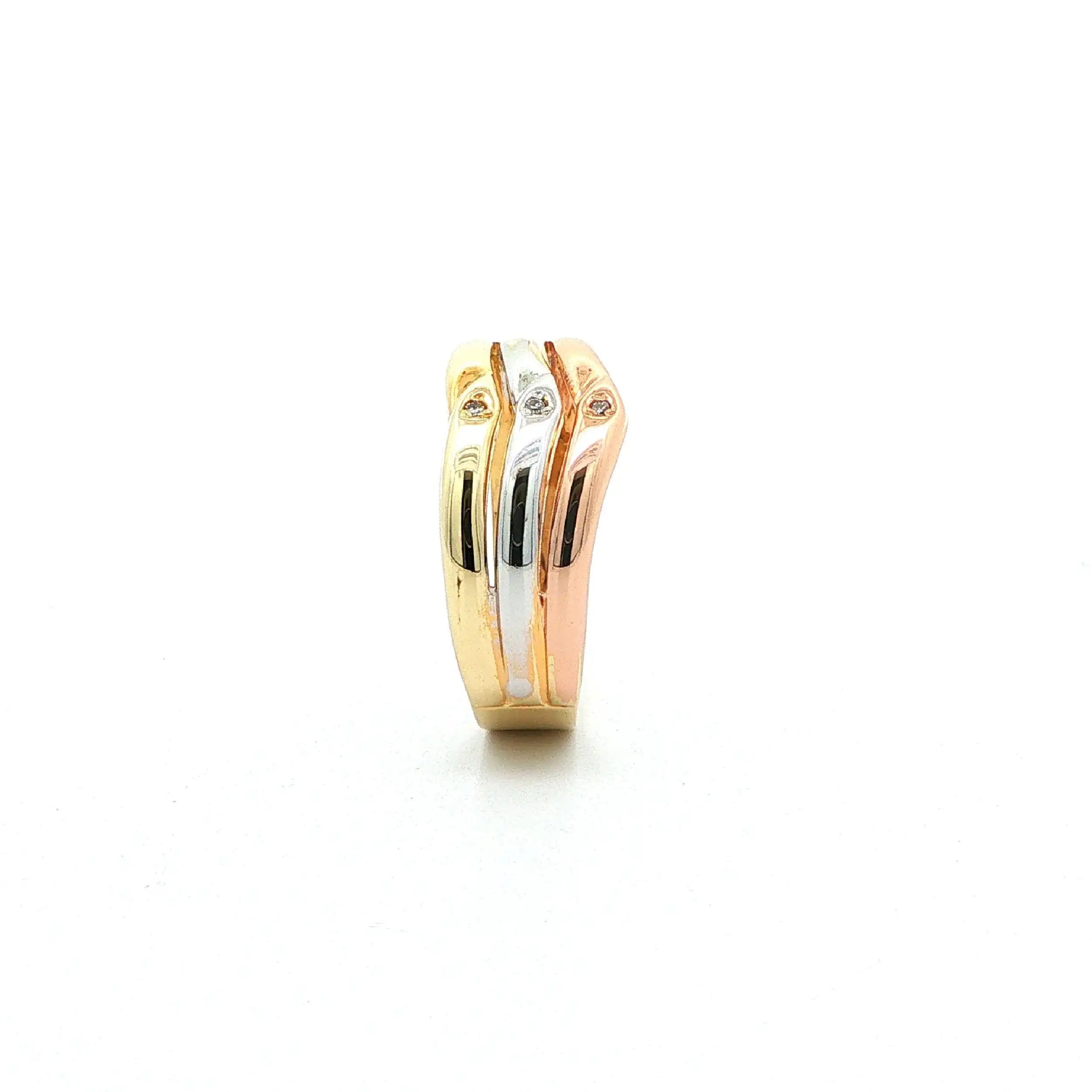 Ring Tricolor mit Diamanten Ring Tricolor mit Diamanten