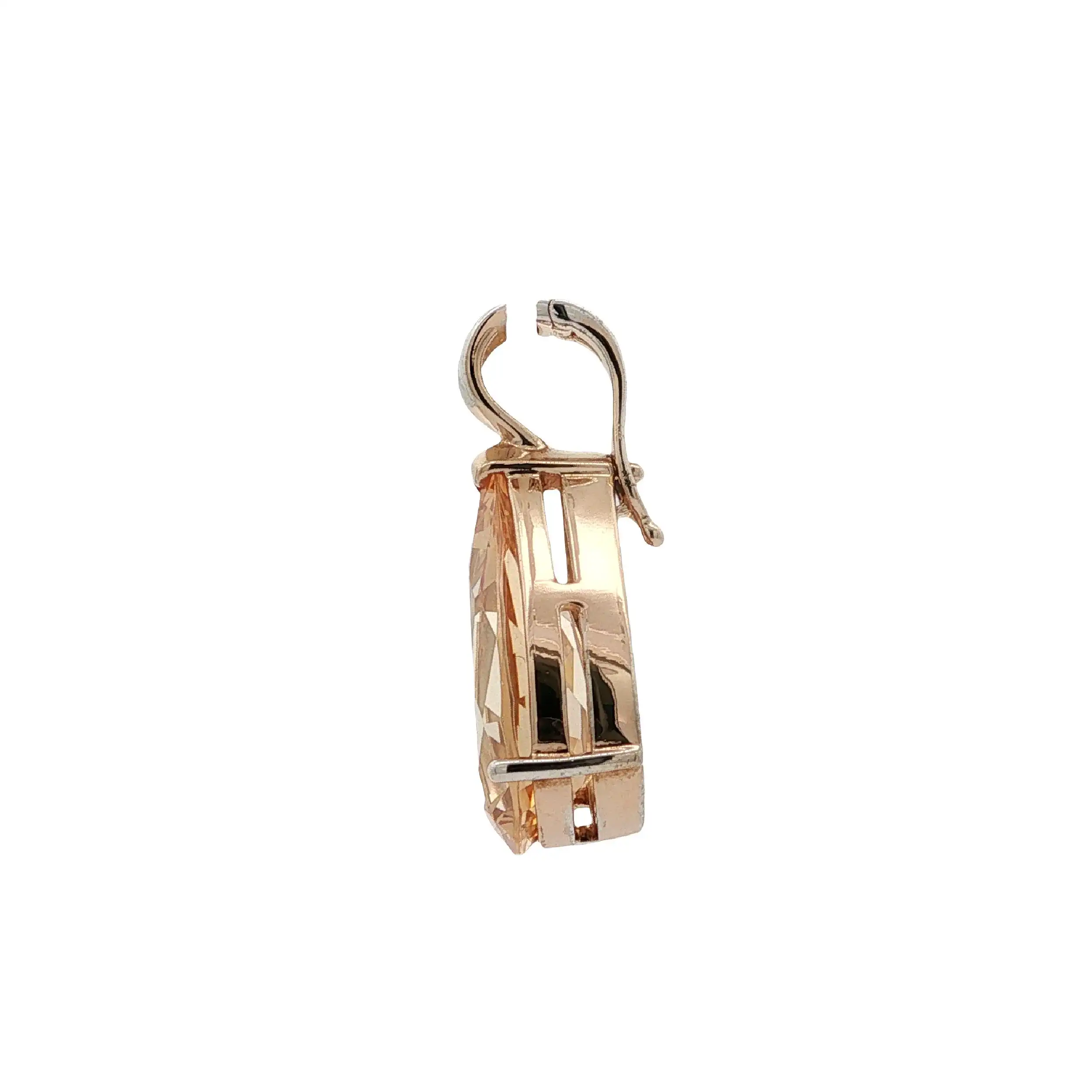 Anhänger / Clip Silber Vergoldet mit hellgelbem Farbstein