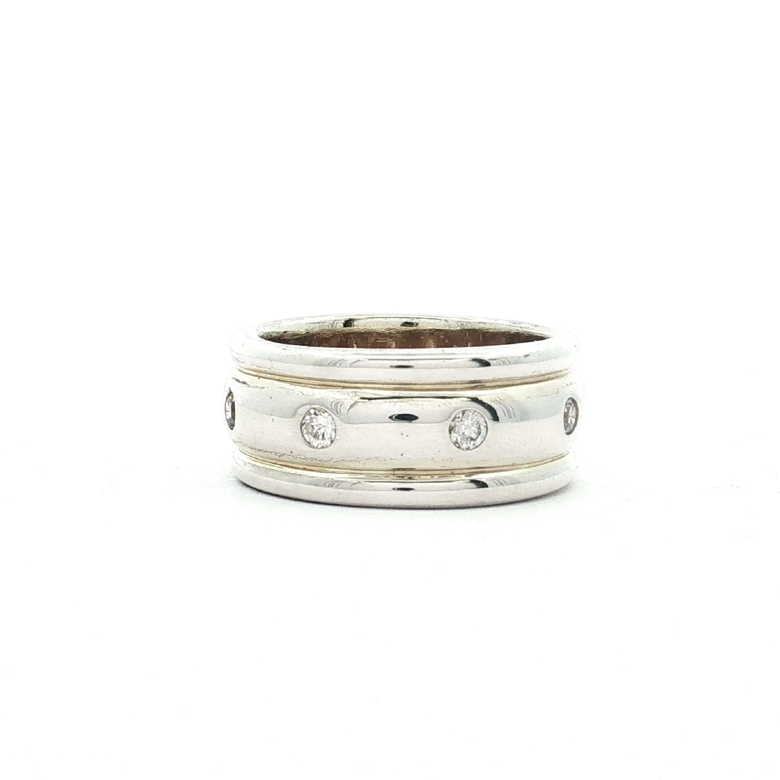Ring Silber mit Zirkonia - Innenteil vergoldet