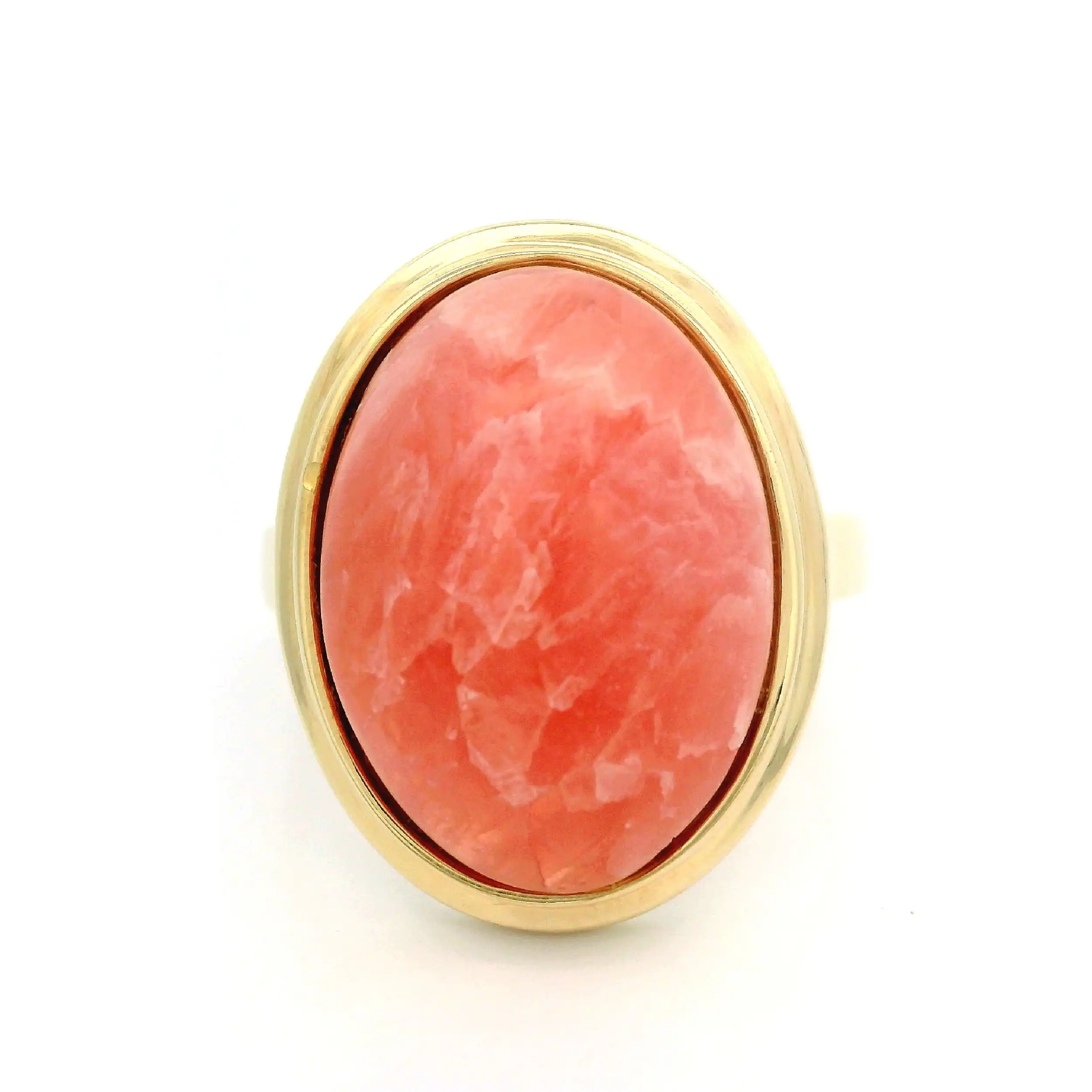 Ring Gelbgold mit Rhodochrosit Cabochon
