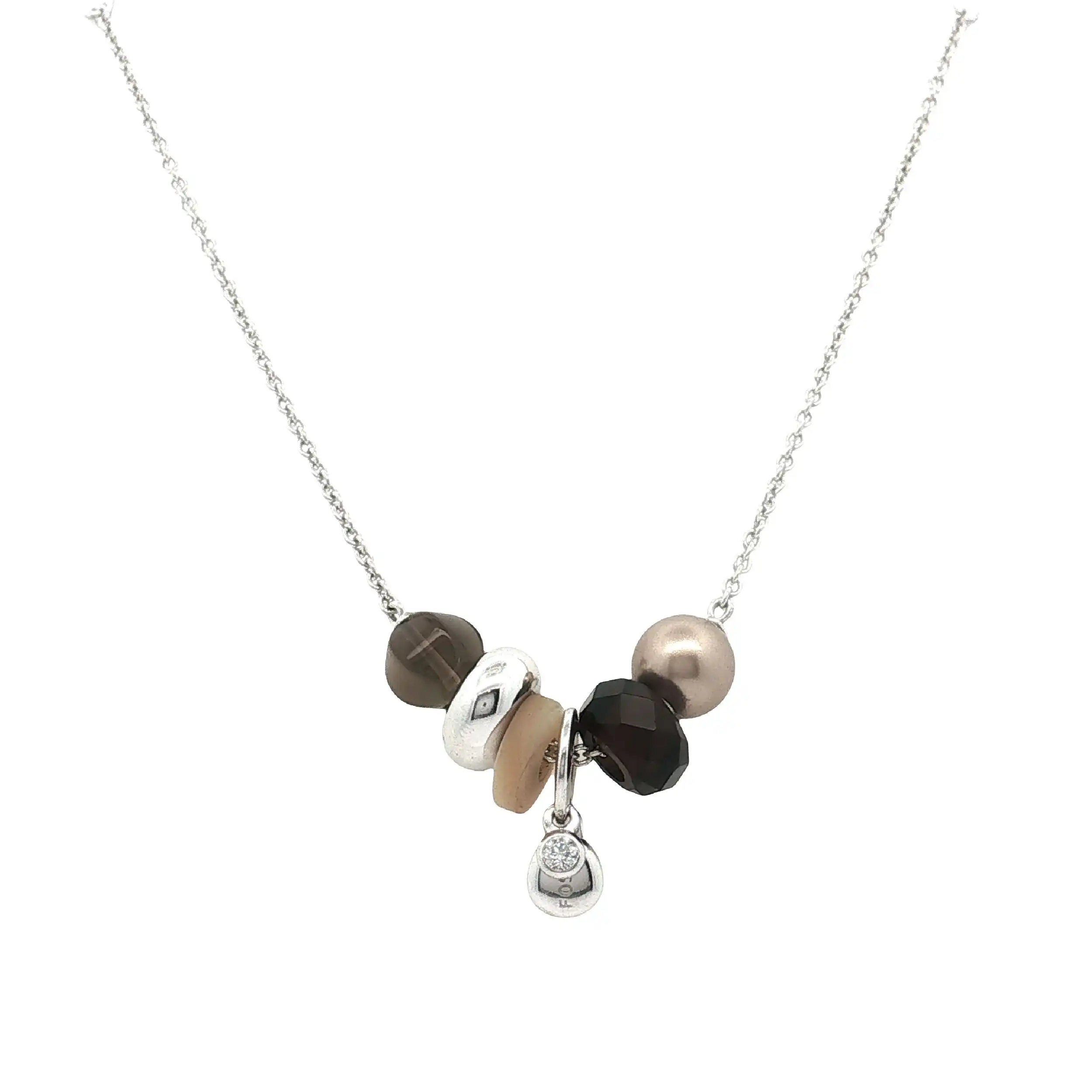 Collier Fossil Silber mit braunen Steinen Collier Fossil Silber mit braunen Steinen